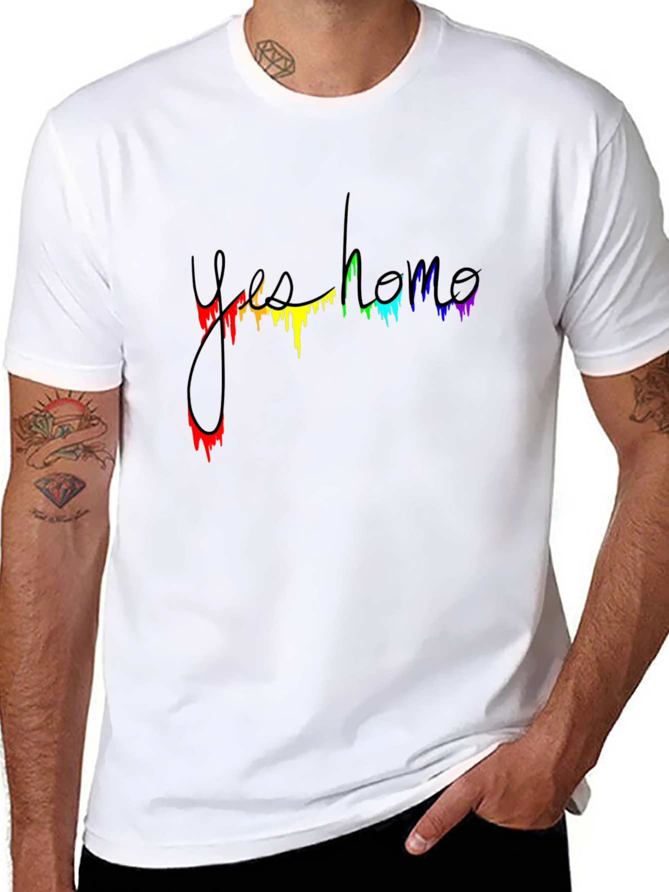 Yes Homo Pride Graphic T-Shirt
