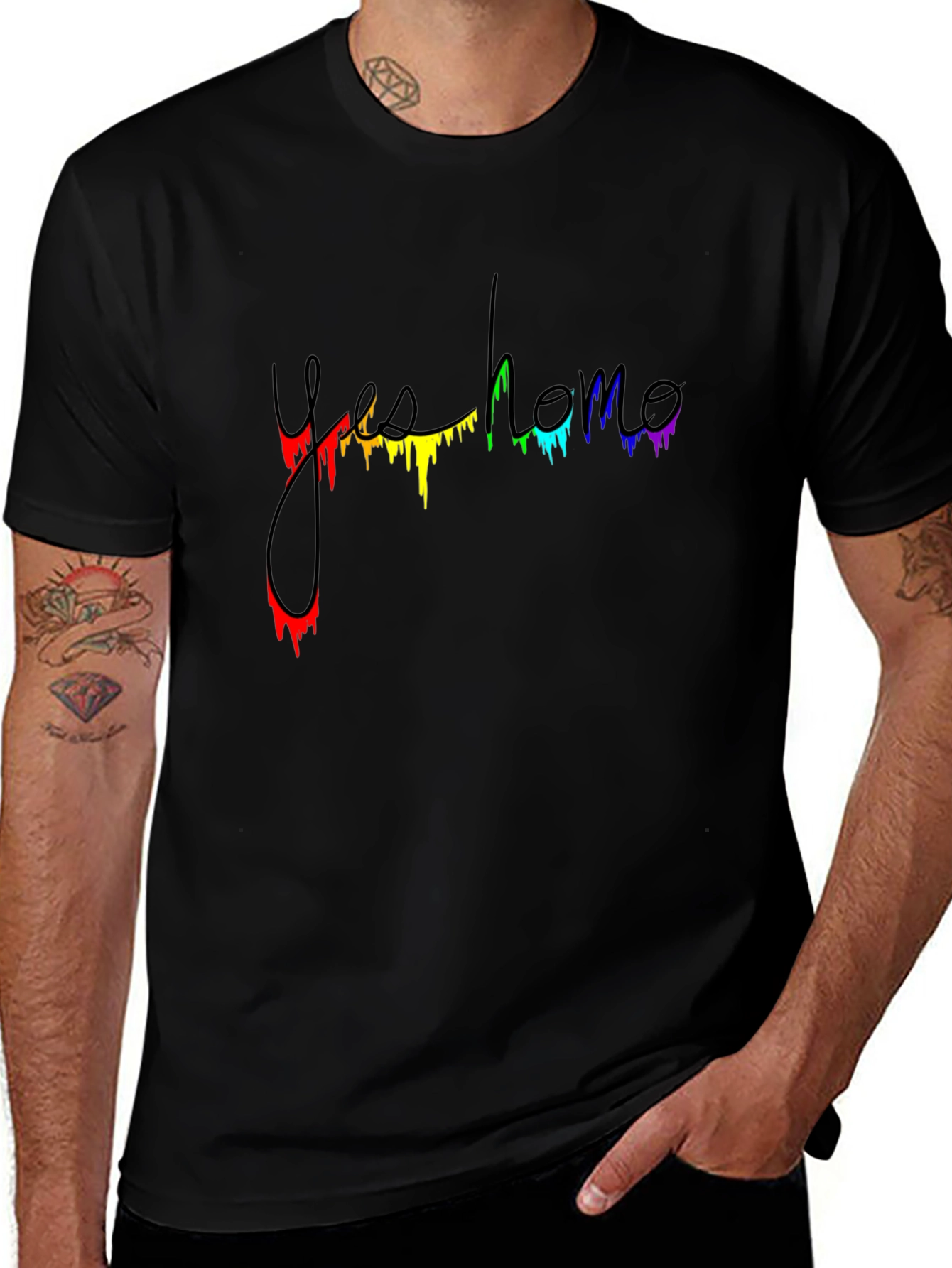 Yes Homo Pride Graphic T-Shirt