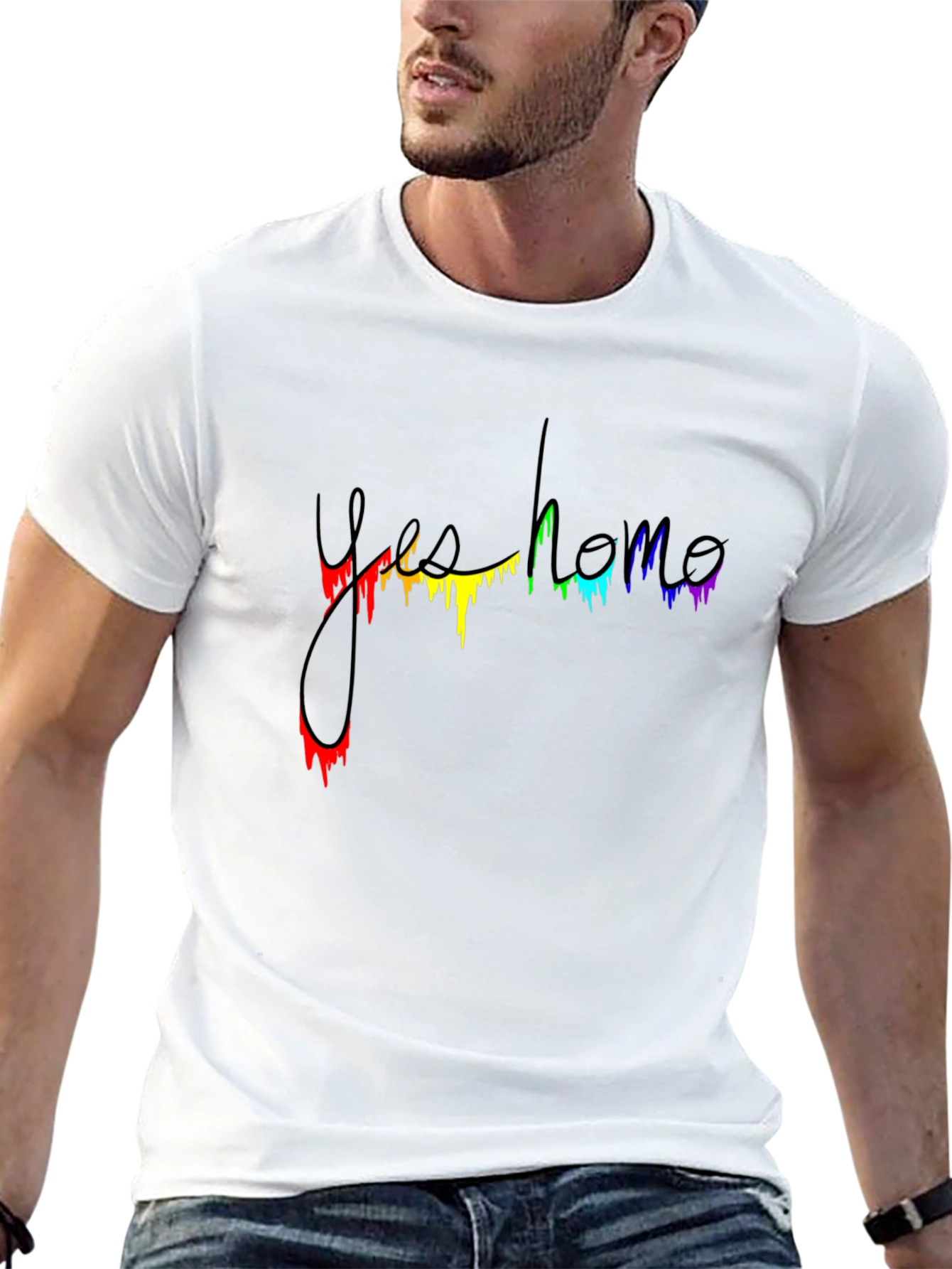 Yes Homo Pride Graphic T-Shirt