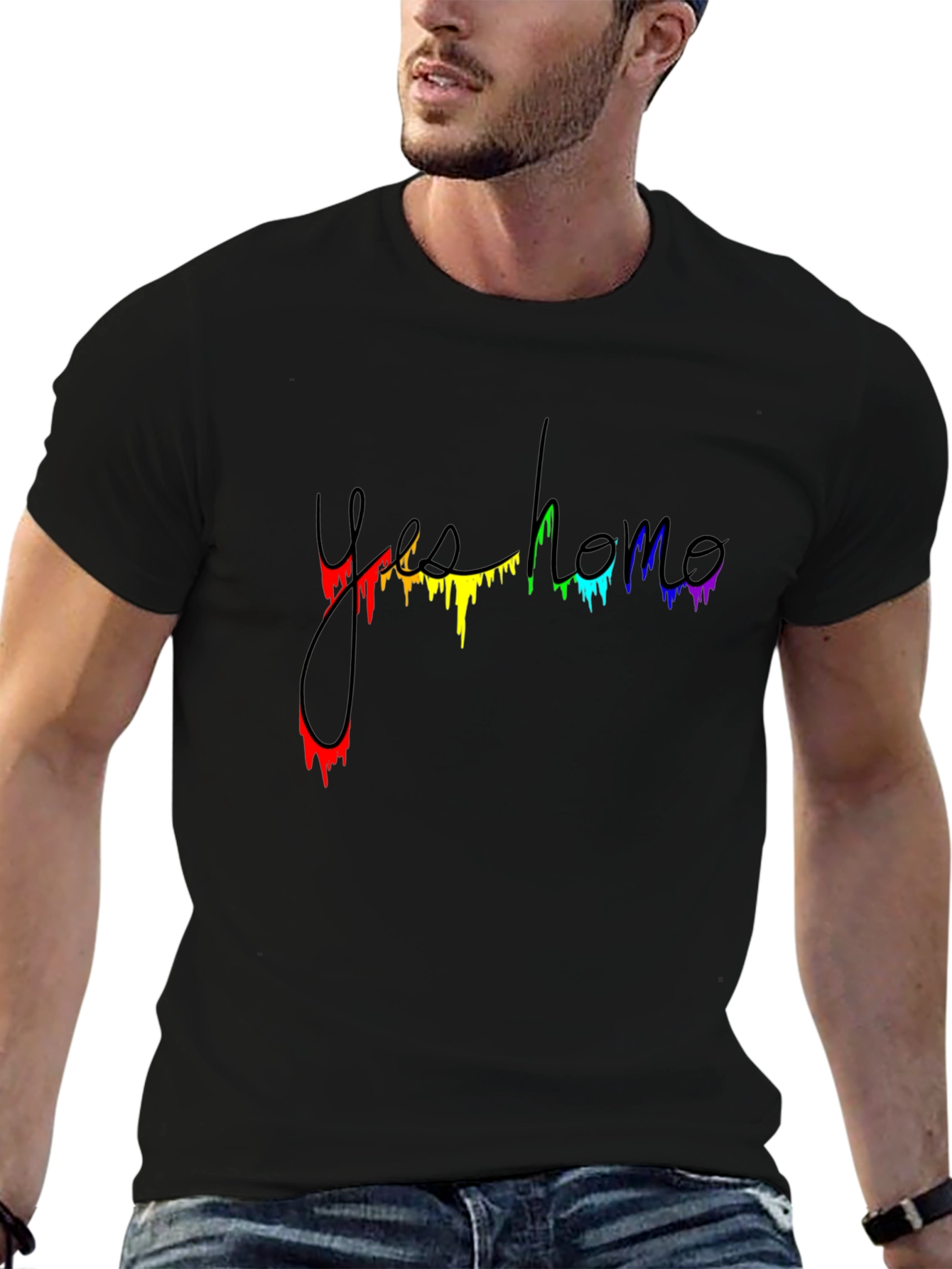 Yes Homo Pride Graphic T-Shirt