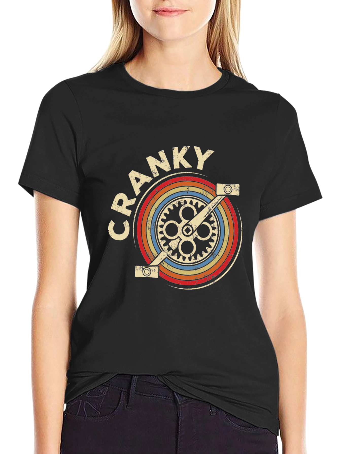 Retro Cranky Bicycle Graphic T-Shirt