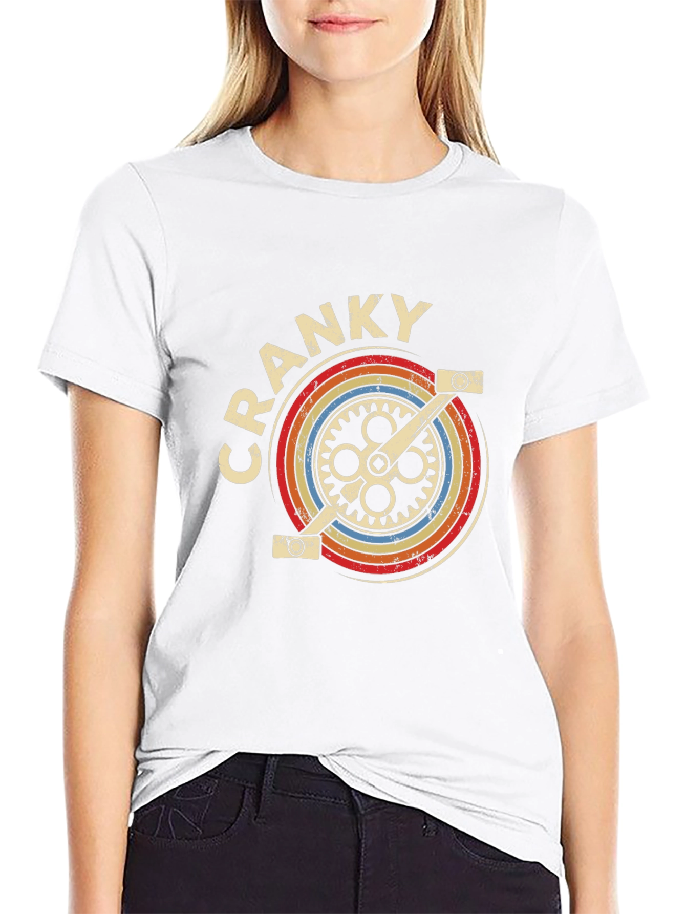 Retro Cranky Bicycle Graphic T-Shirt