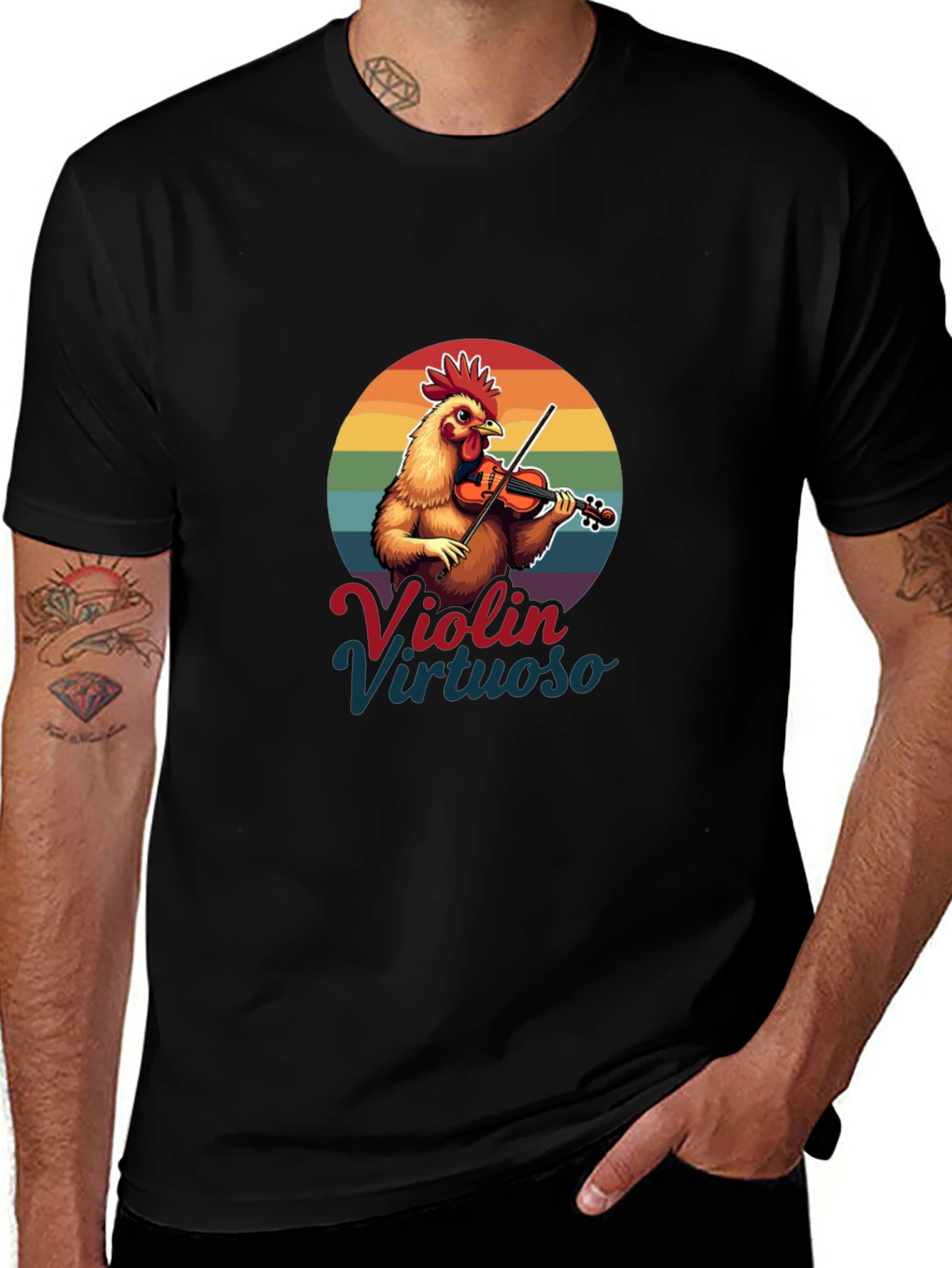 Violin Virtuoso Chicken T-Shirt - Funny Music Tee