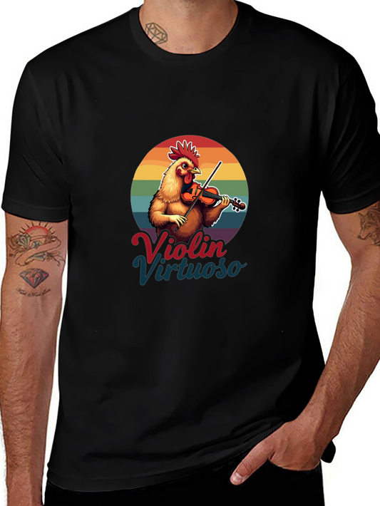 Violin Virtuoso Chicken T-Shirt - Funny Music Tee