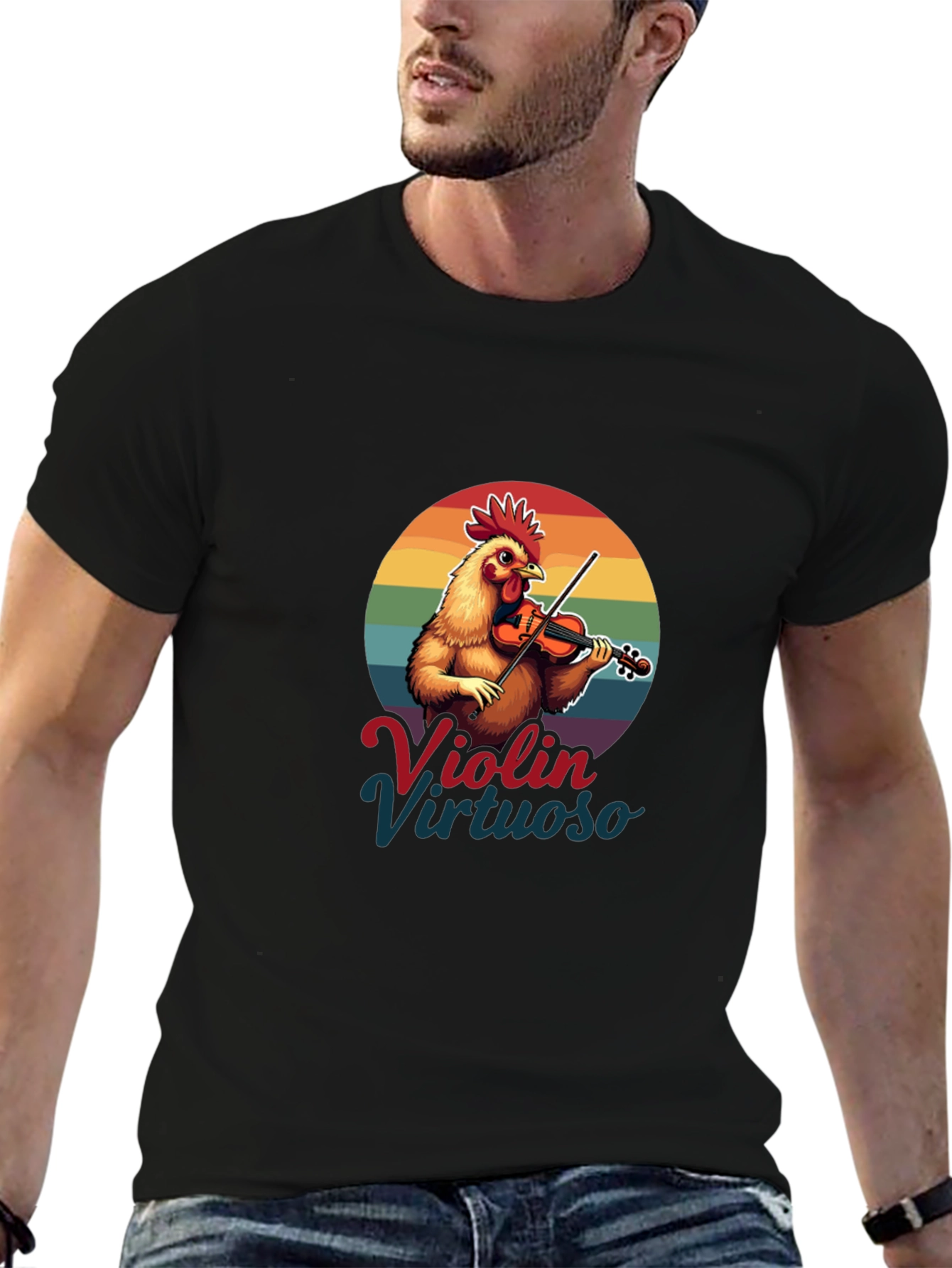 Violin Virtuoso Chicken T-Shirt - Funny Music Tee