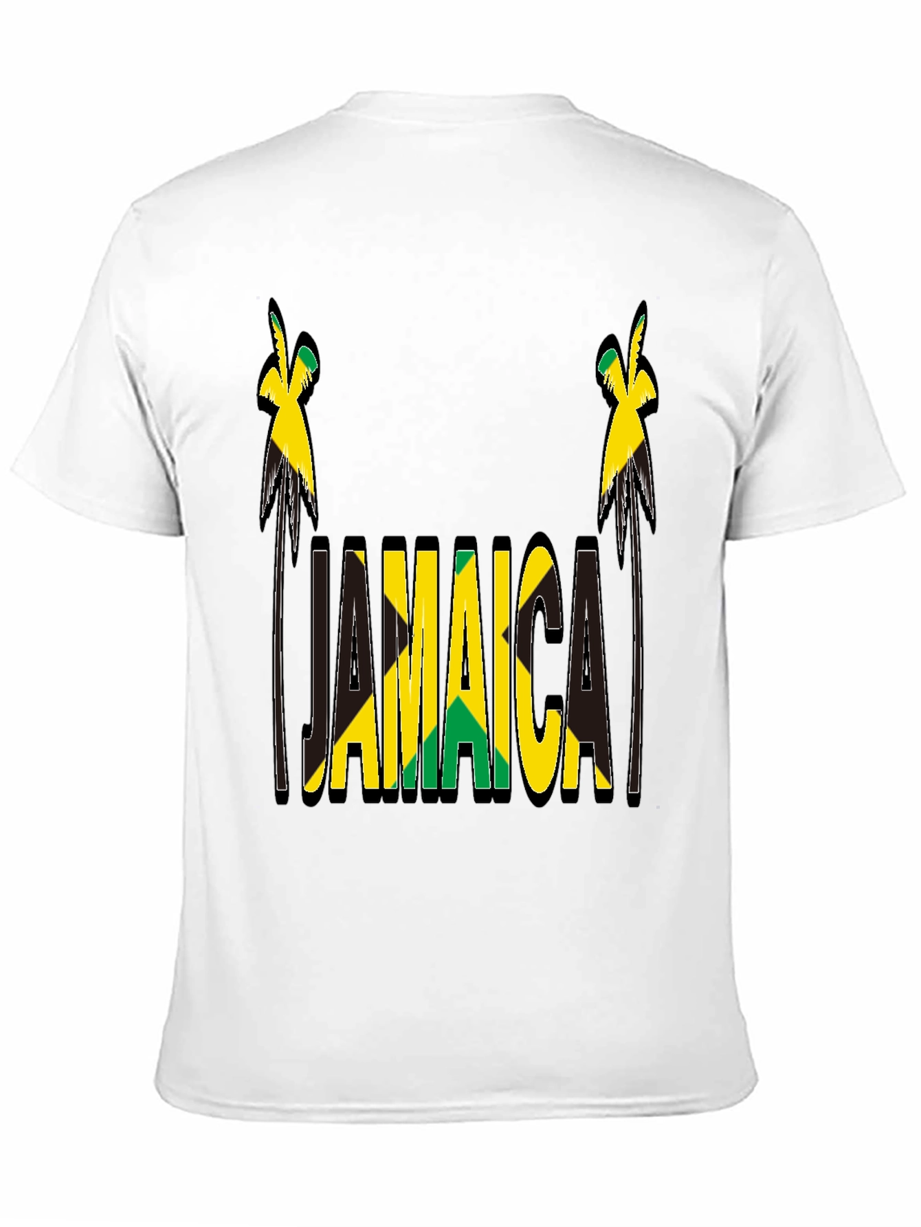 Jamaica Flag Design Black T-Shirt