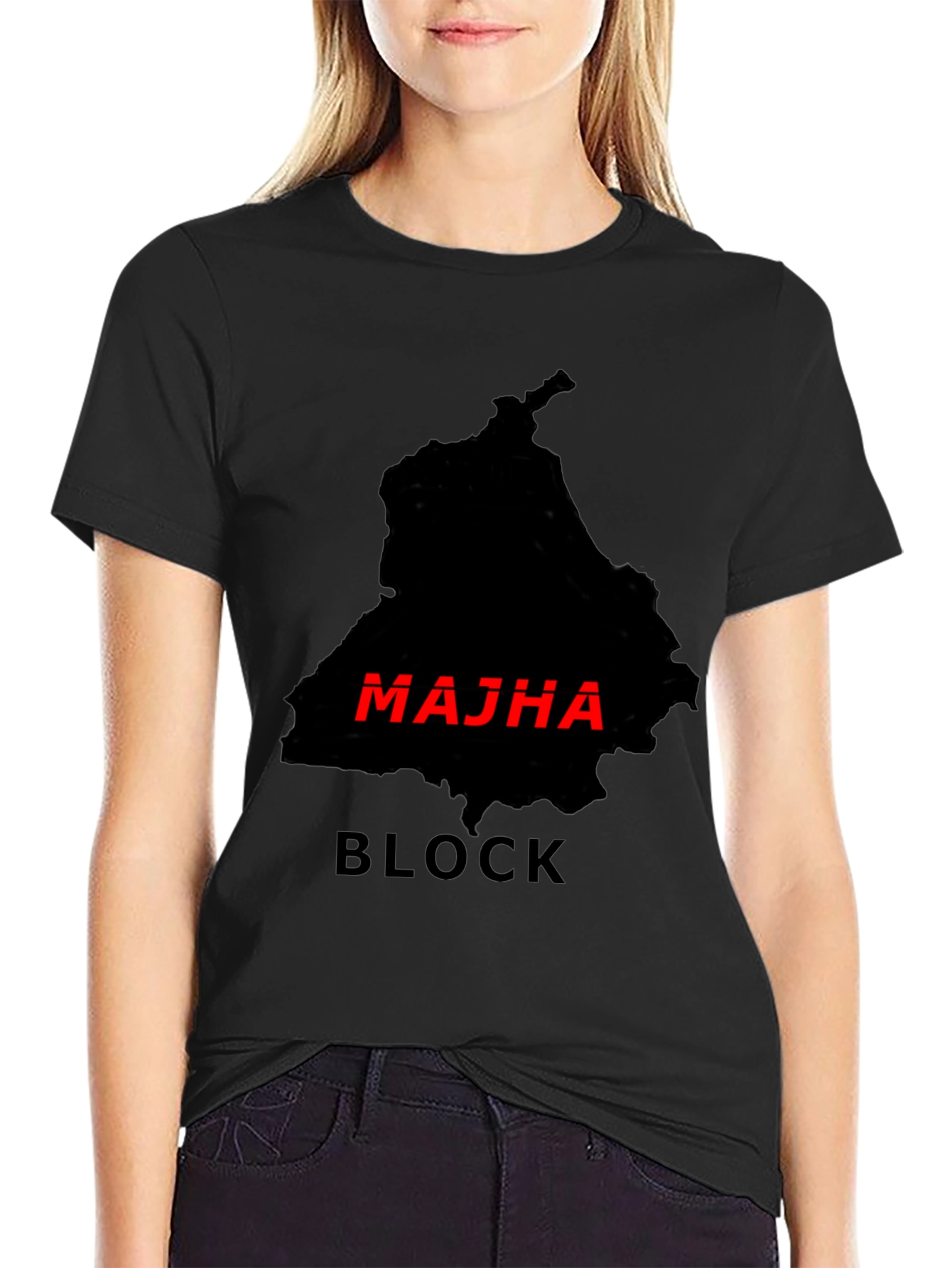 Majha Block Black T-Shirt