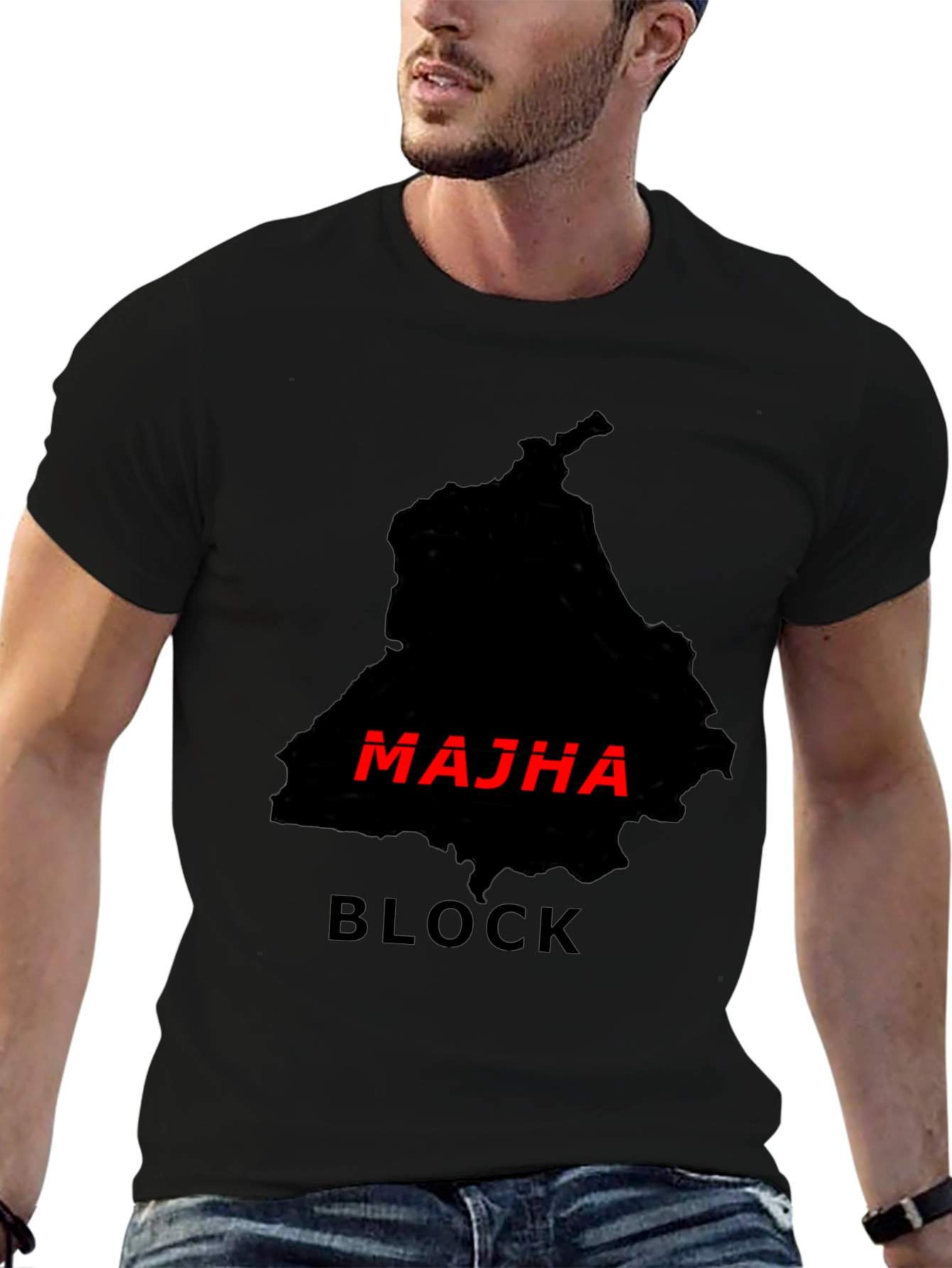 Majha Block Black T-Shirt