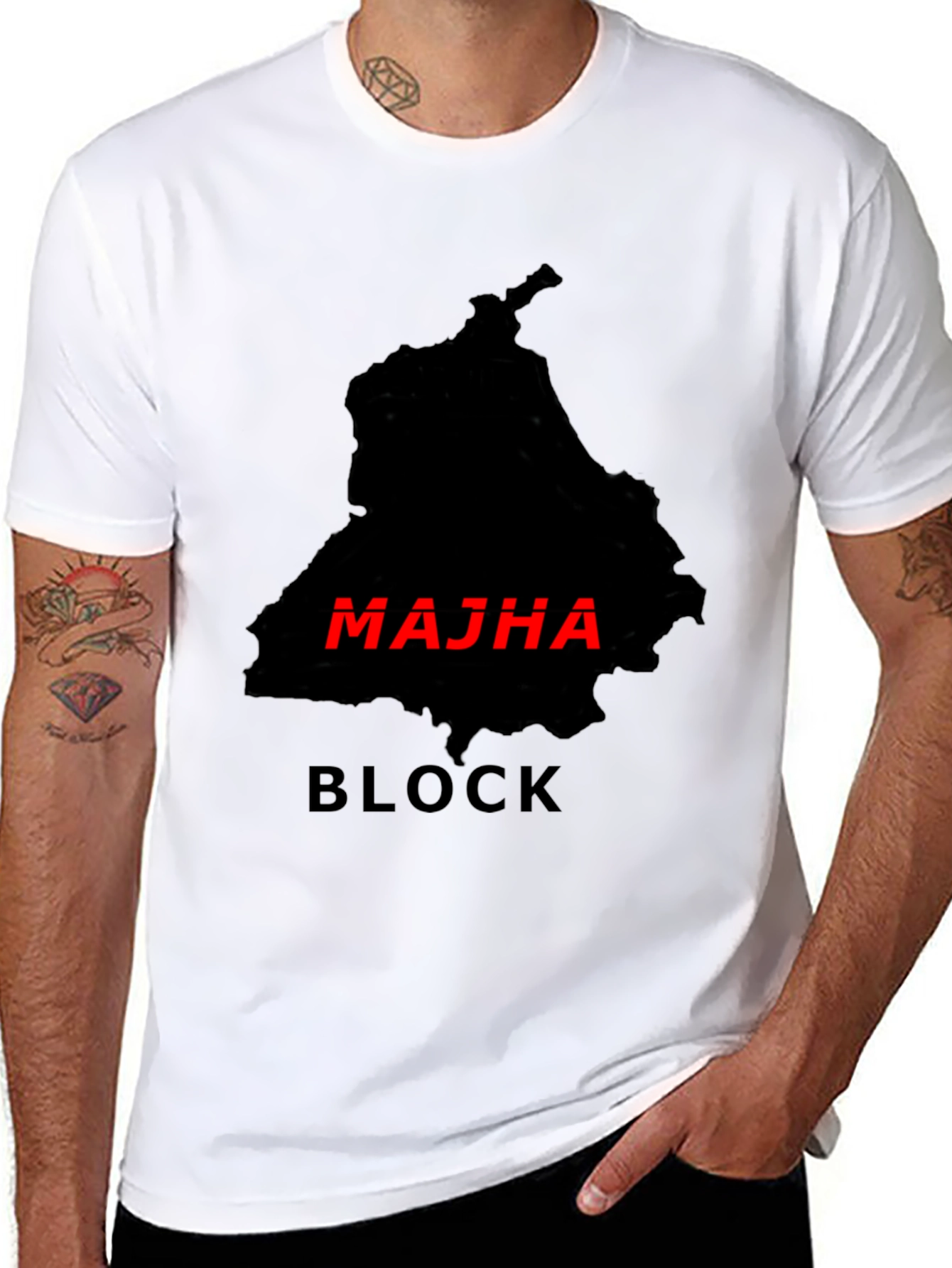 Majha Block Black T-Shirt