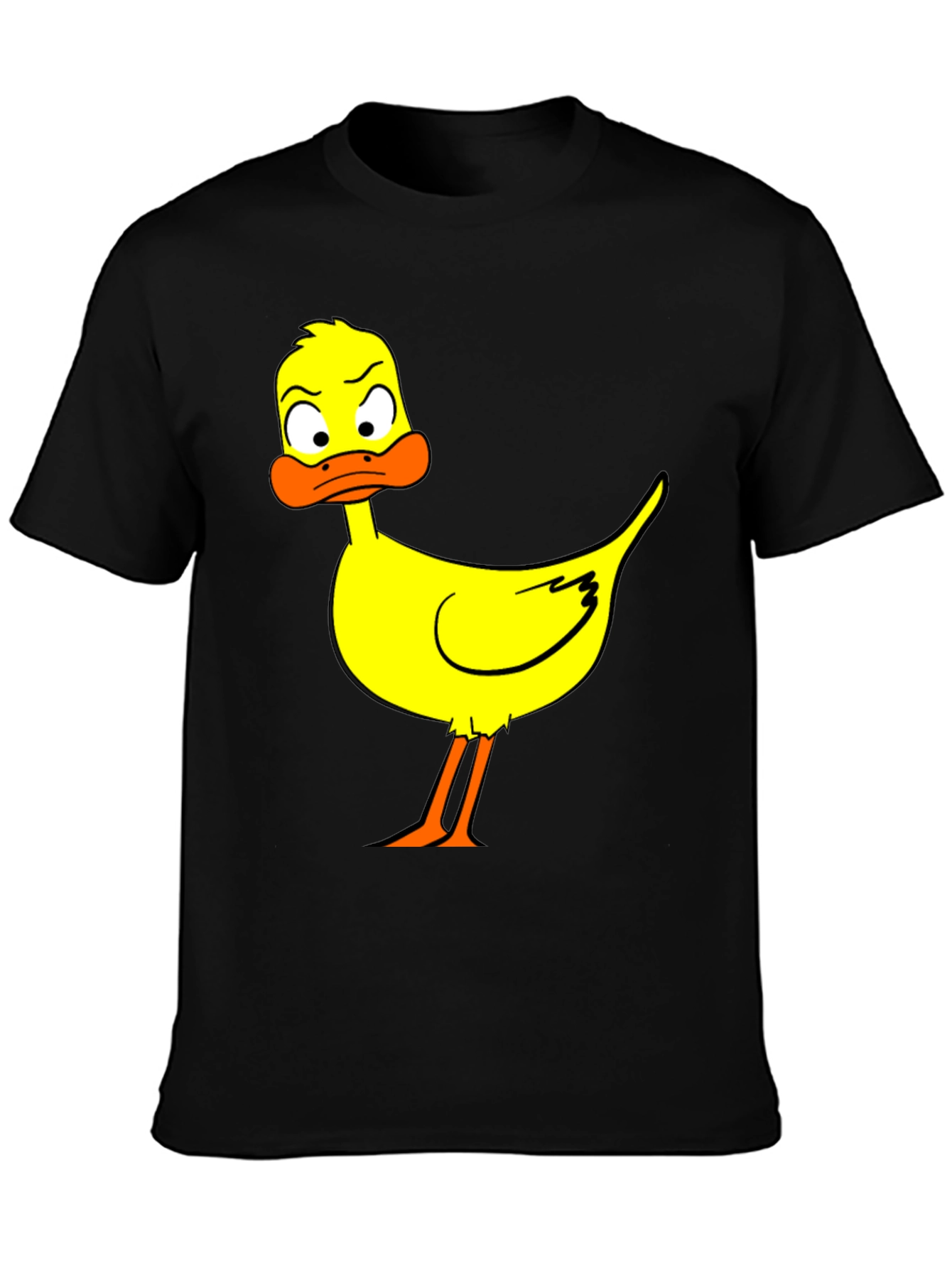 Cartoon Duck Graphic Black T-Shirt