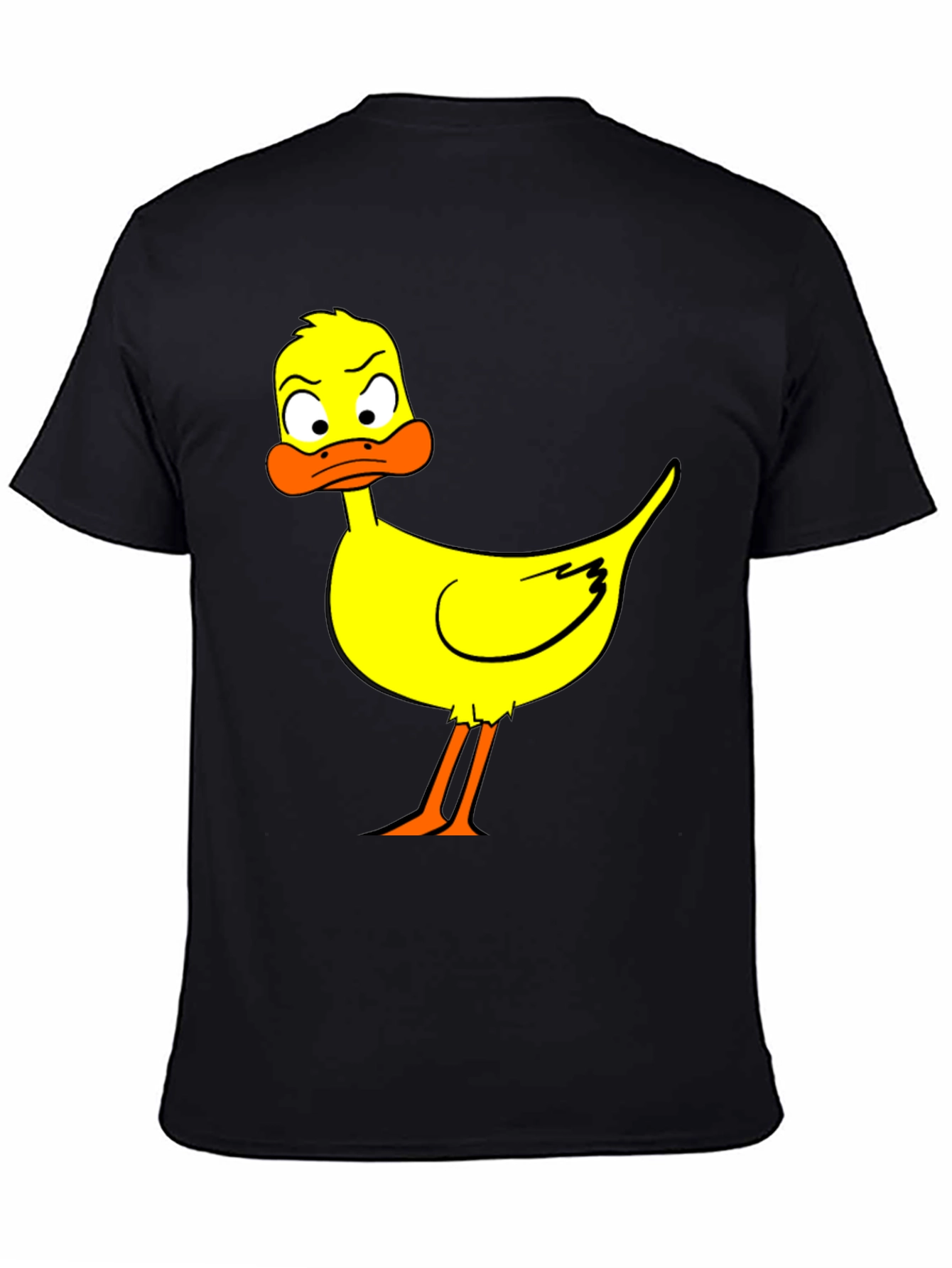 Cartoon Duck Graphic Black T-Shirt