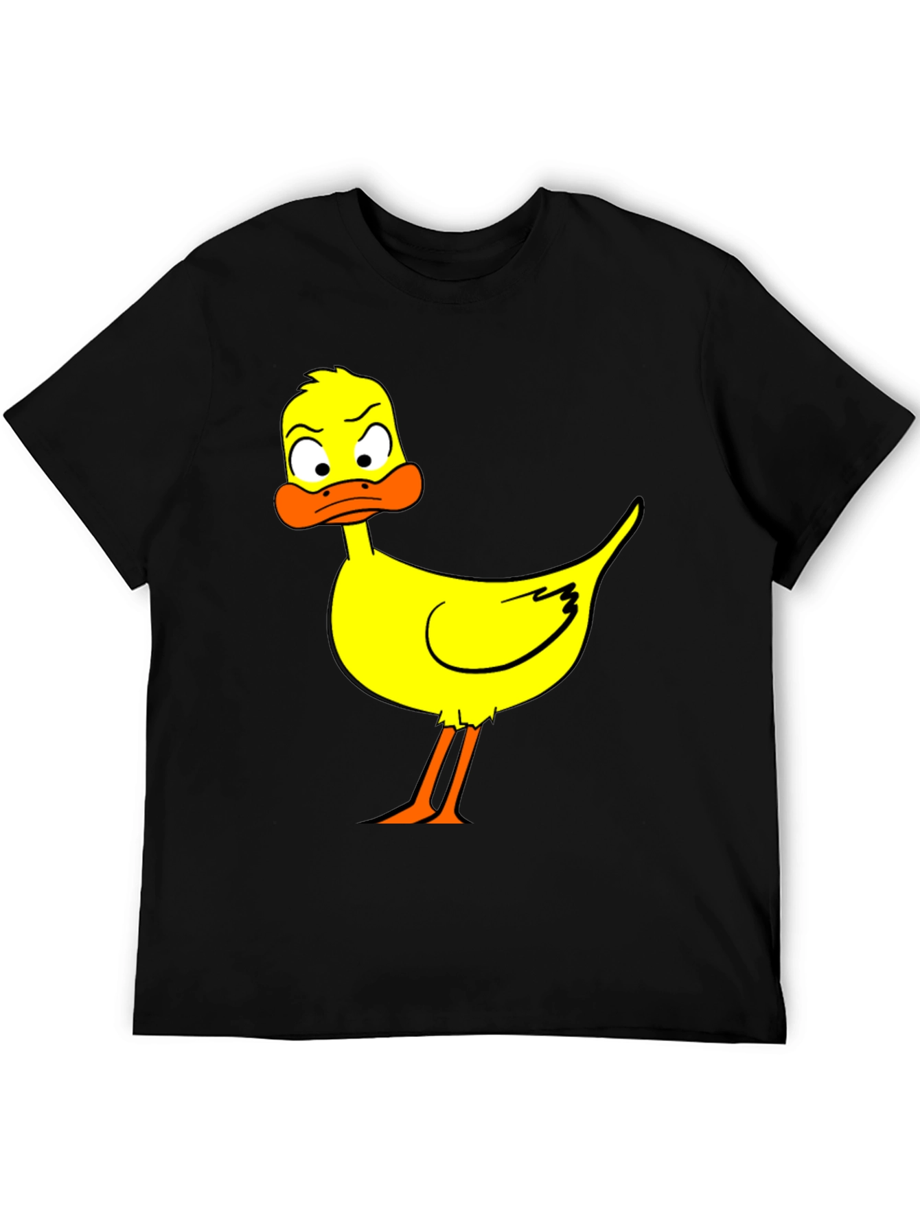 Cartoon Duck Graphic Black T-Shirt