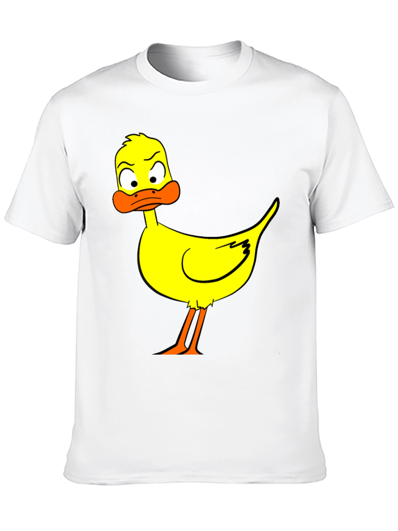 Cartoon Duck Graphic Black T-Shirt