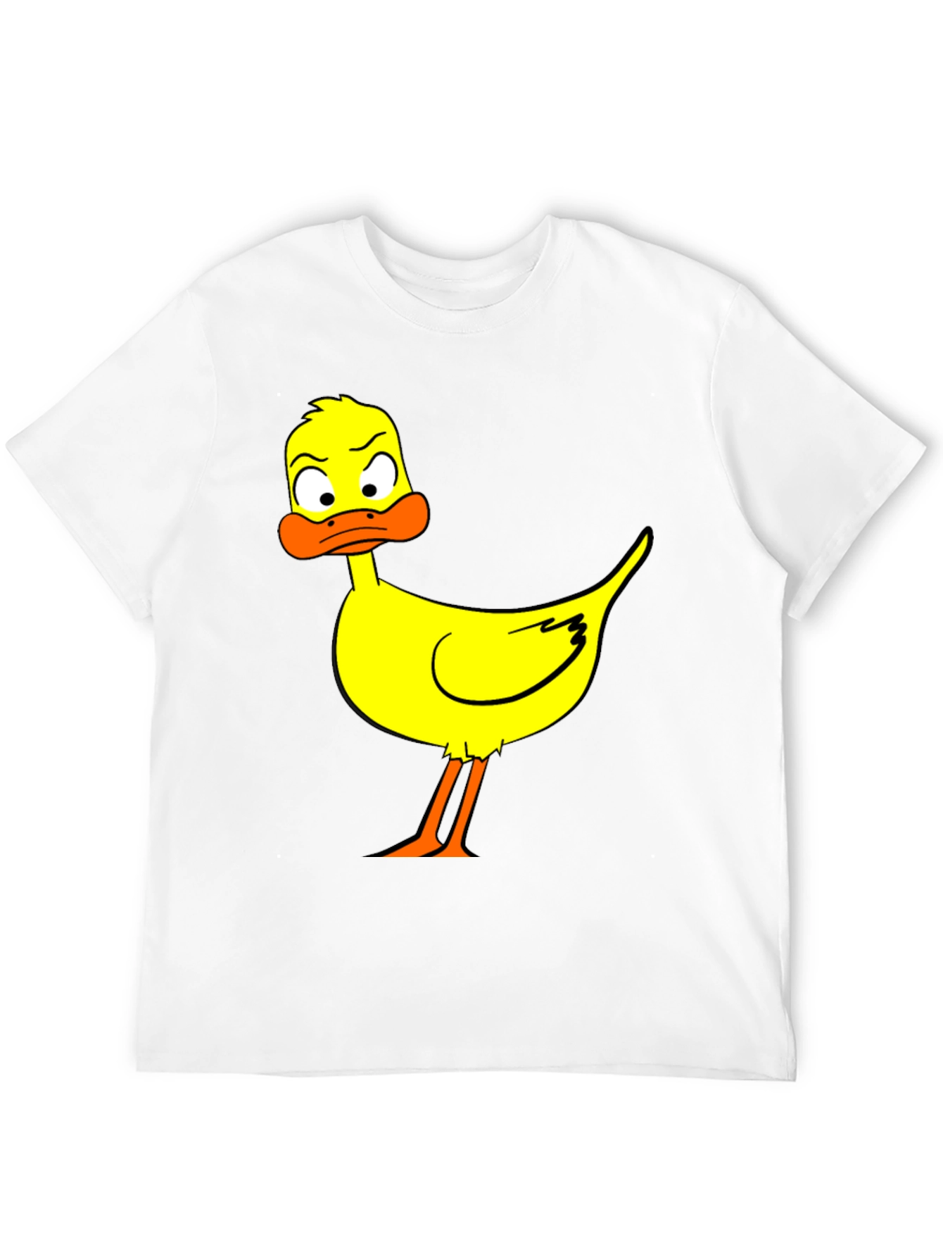 Cartoon Duck Graphic Black T-Shirt