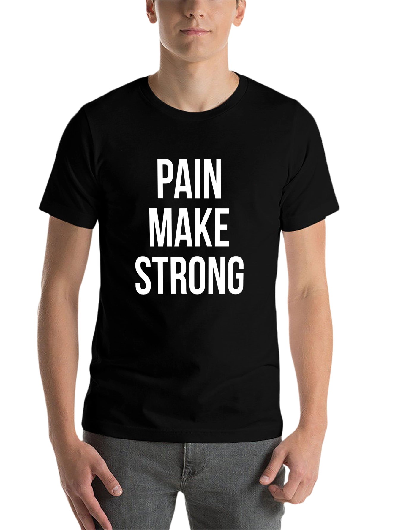 Pain Make Strong Black Tee - Motivational Fitness Shirt
