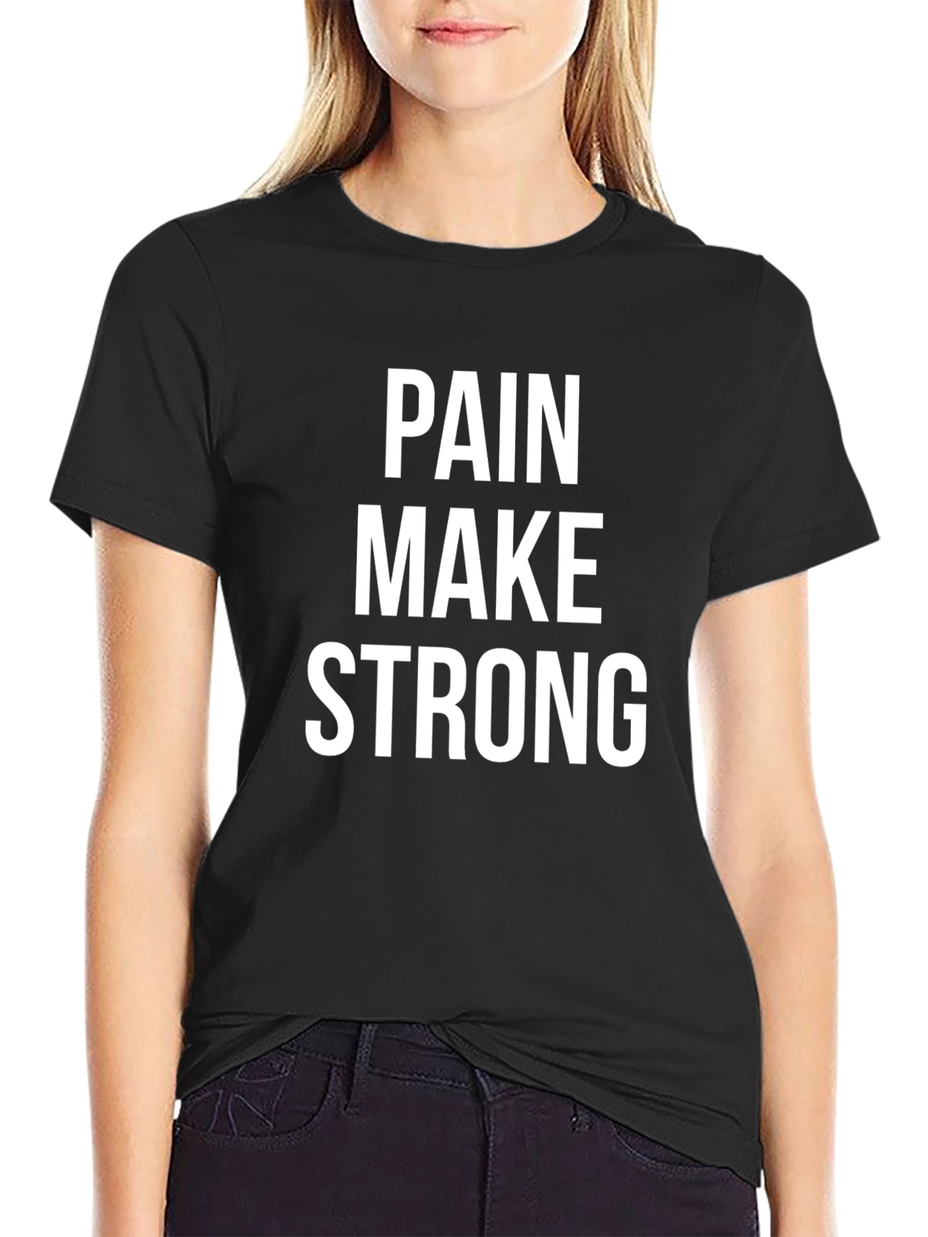 Pain Make Strong Black Tee - Motivational Fitness Shirt