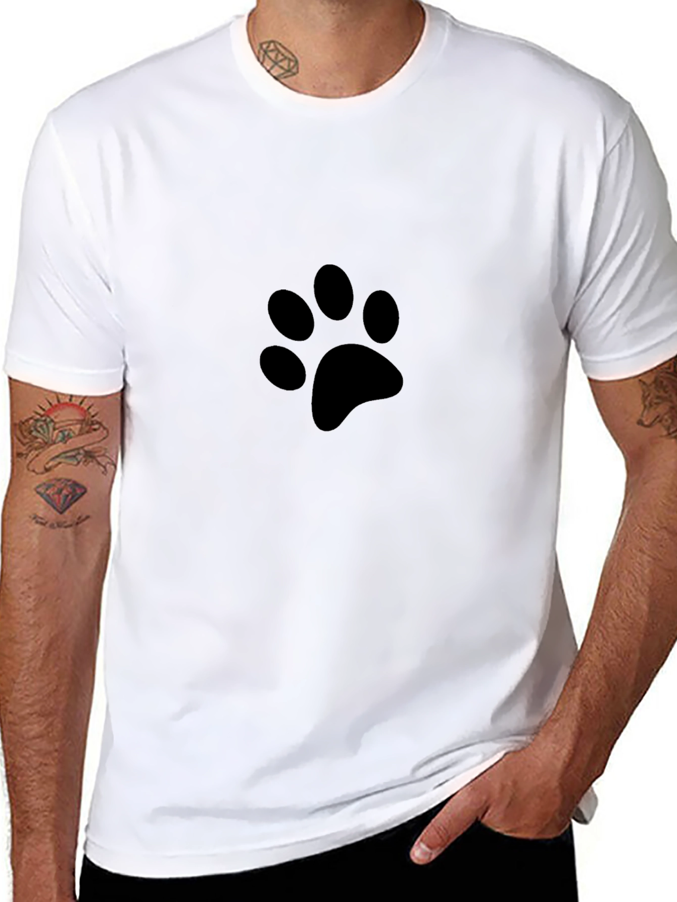 Black Paw Print T-Shirt
