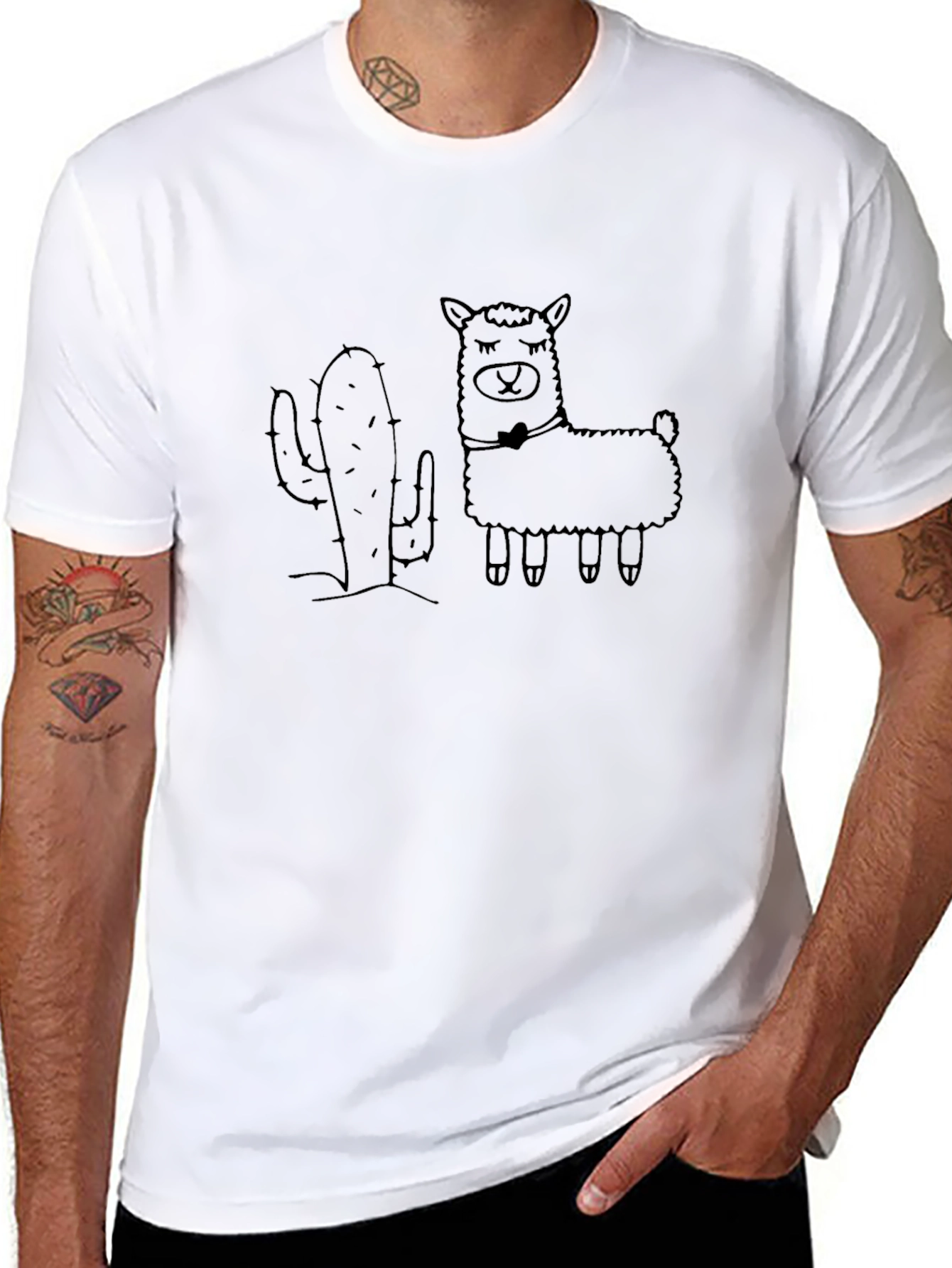 Cactus & Llama Graphic Tee - Black