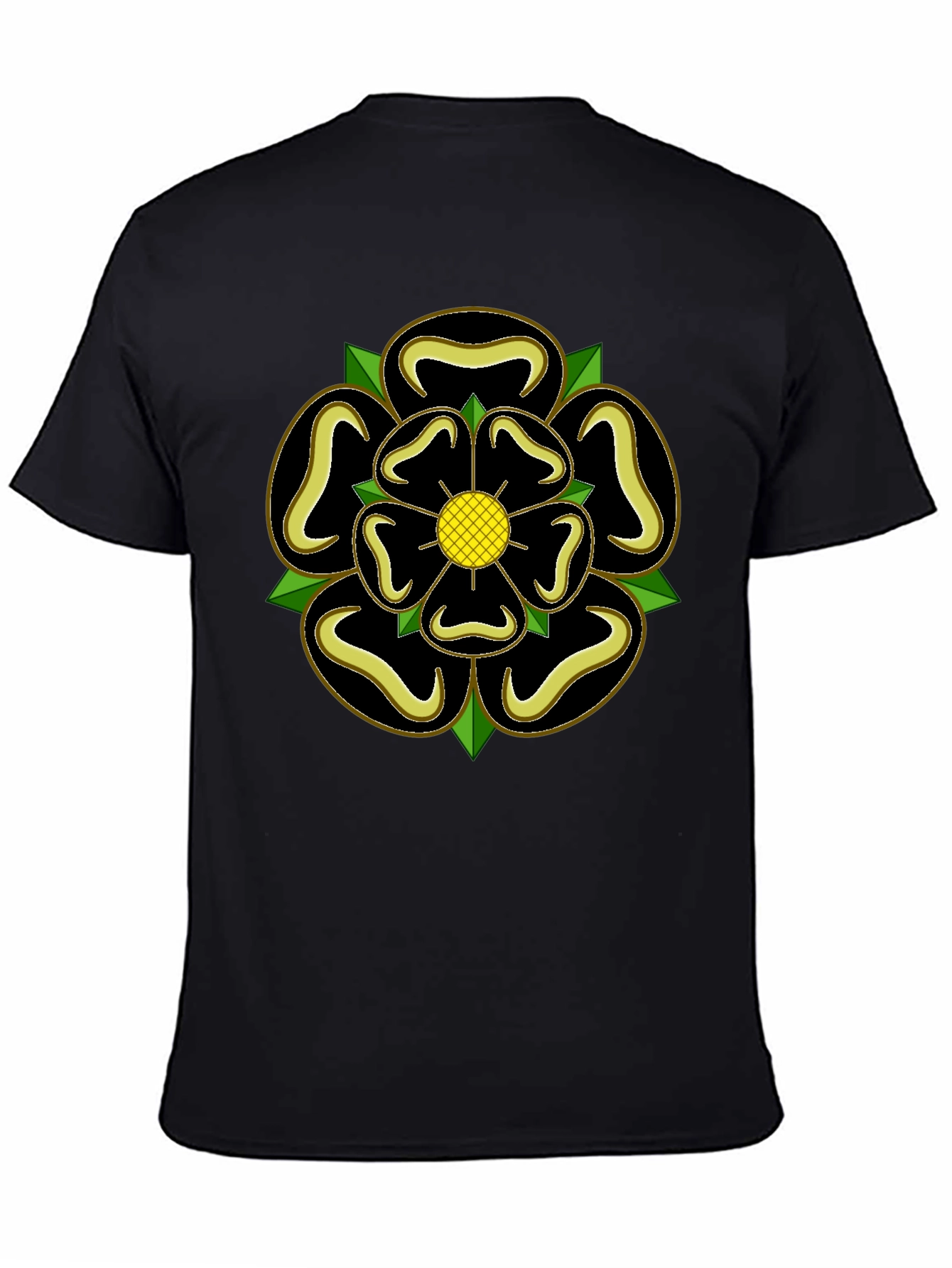Yorkshire Rose T-Shirt - Black Cotton Tee