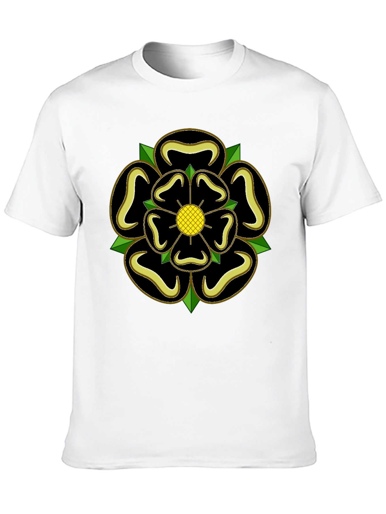 Yorkshire Rose T-Shirt - Black Cotton Tee