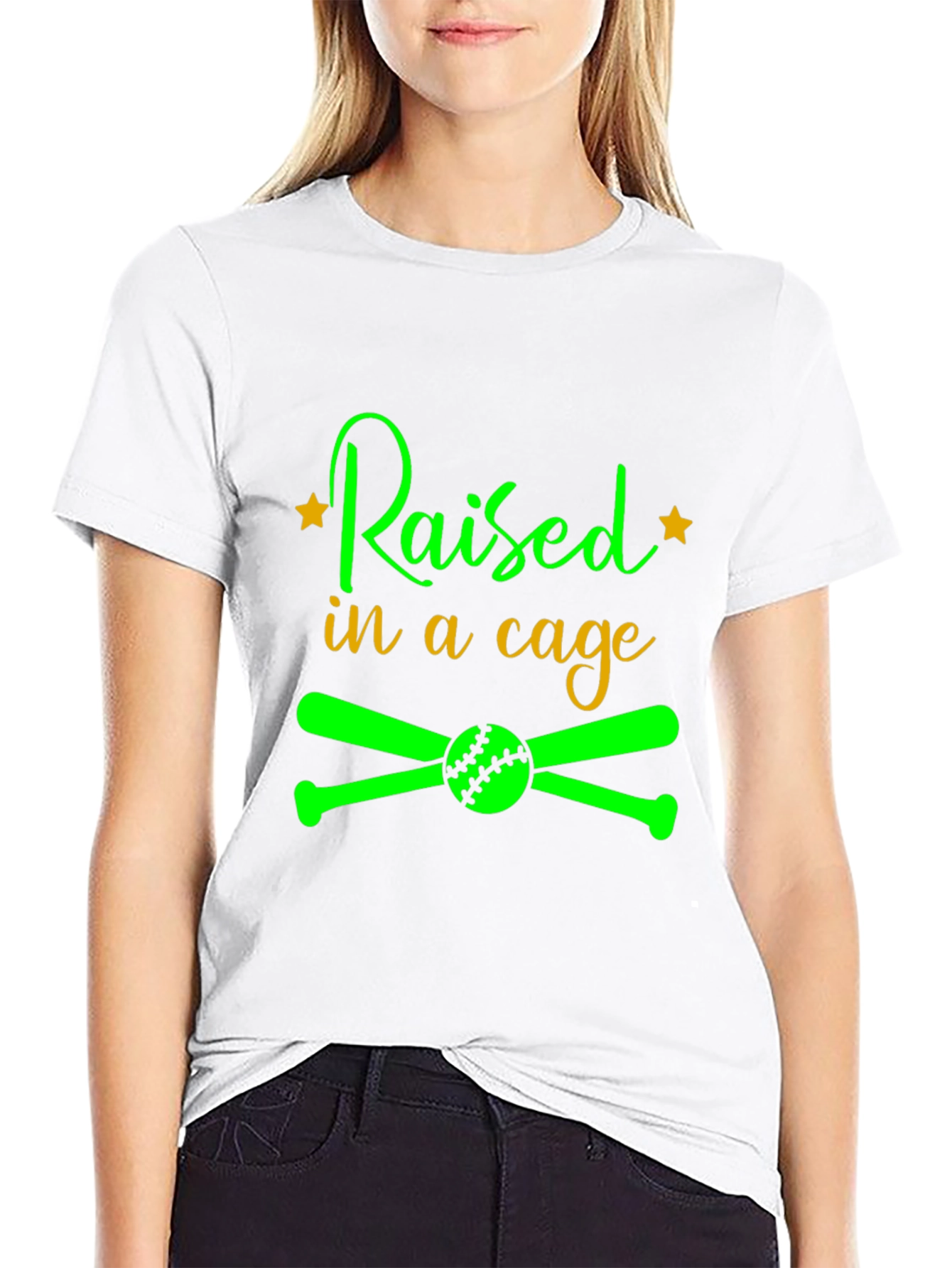 Raised in a Cage Baseball T-Shirt