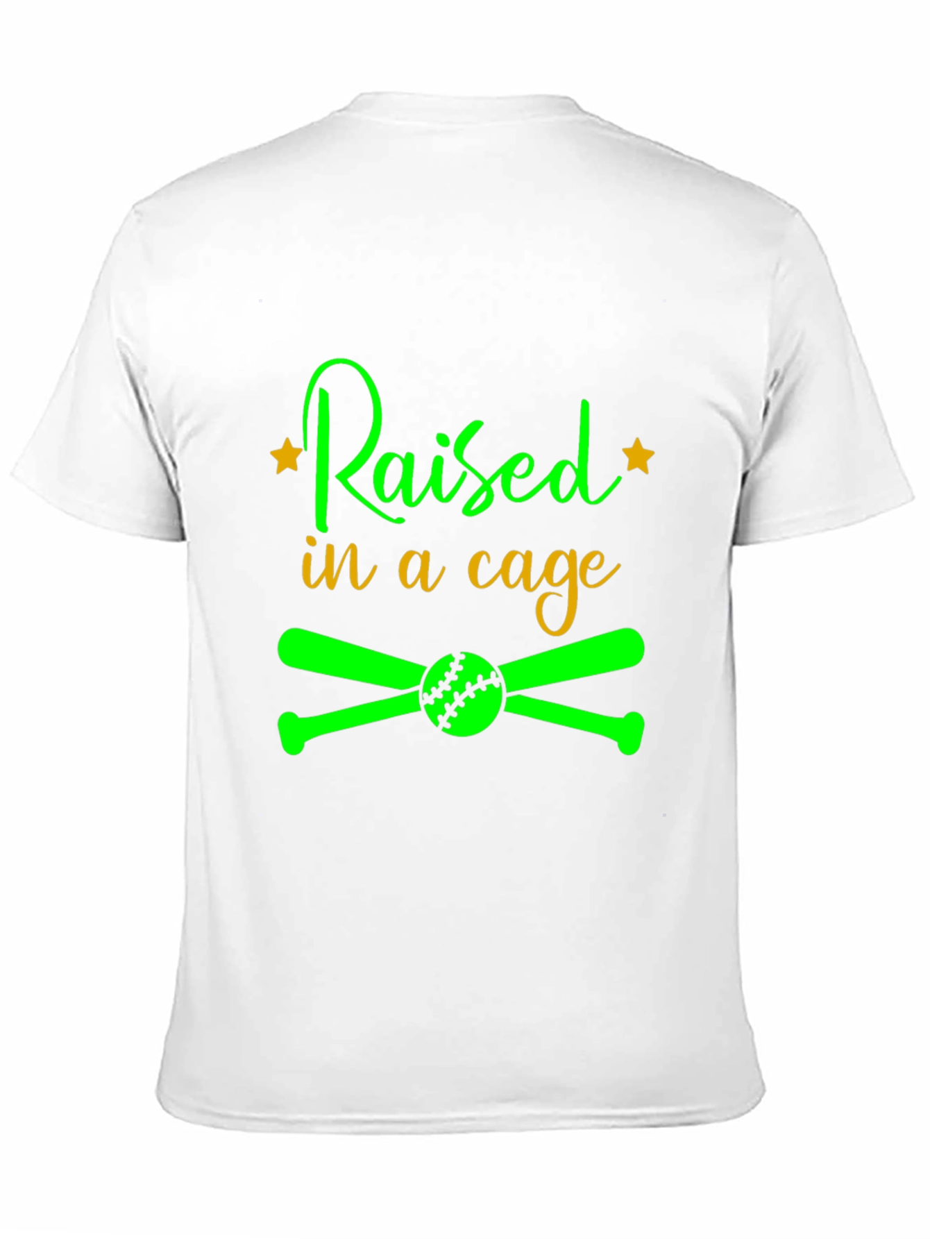 Raised in a Cage Baseball T-Shirt