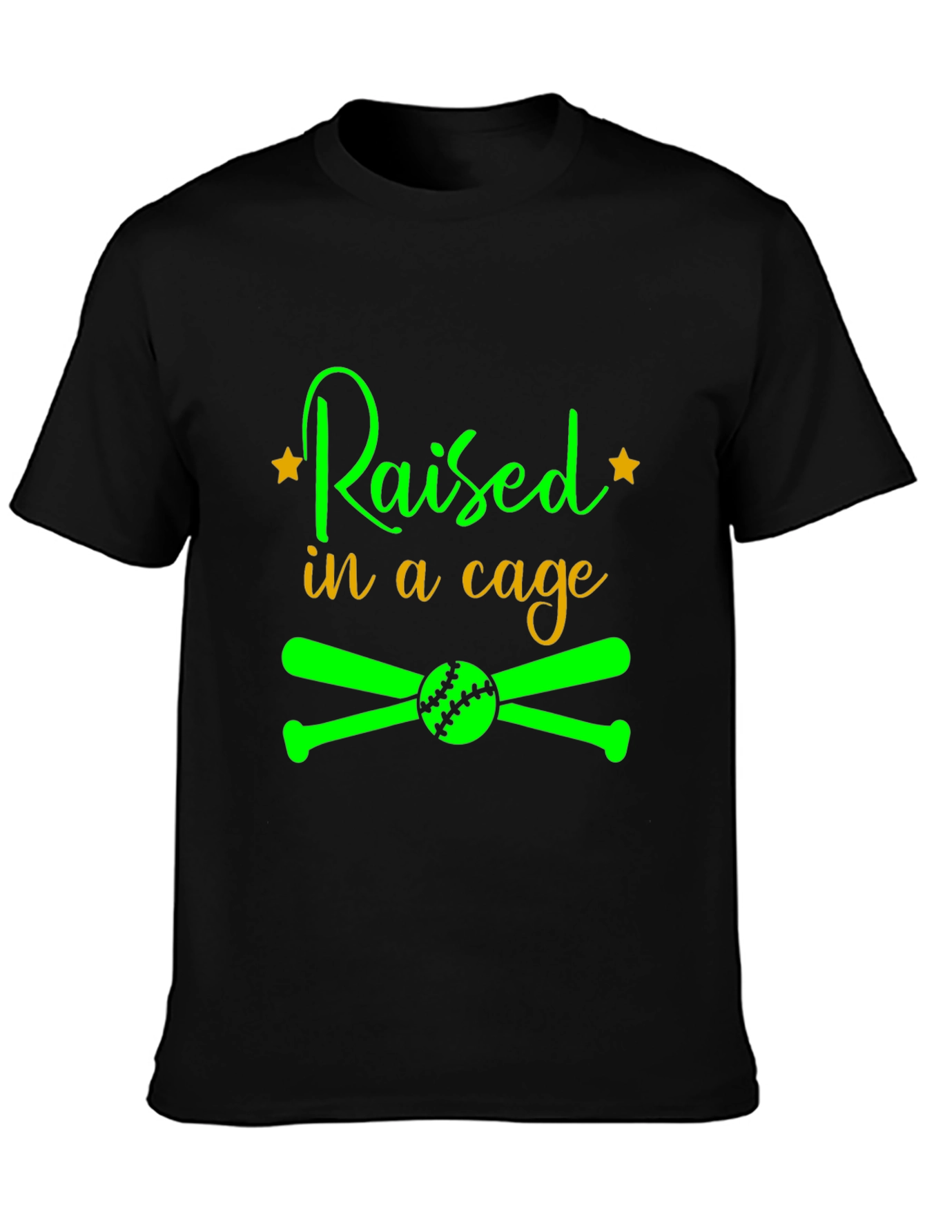 Raised in a Cage Baseball T-Shirt