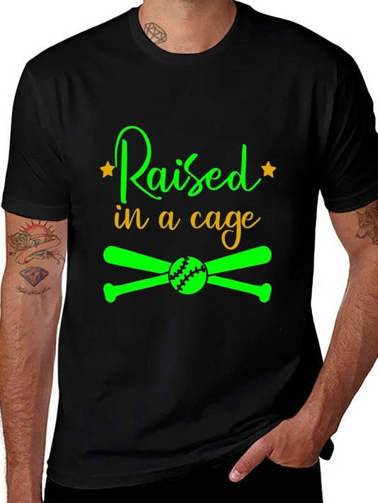 Raised in a Cage Baseball T-Shirt