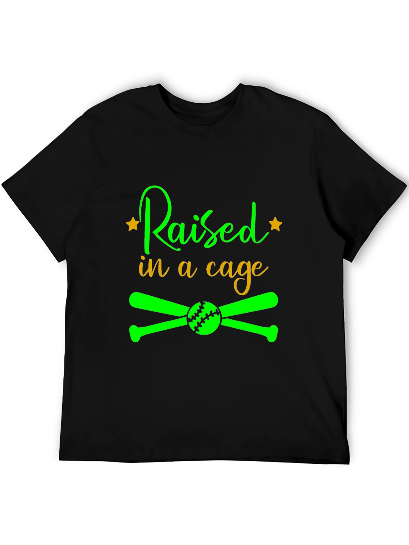 Raised in a Cage Baseball T-Shirt