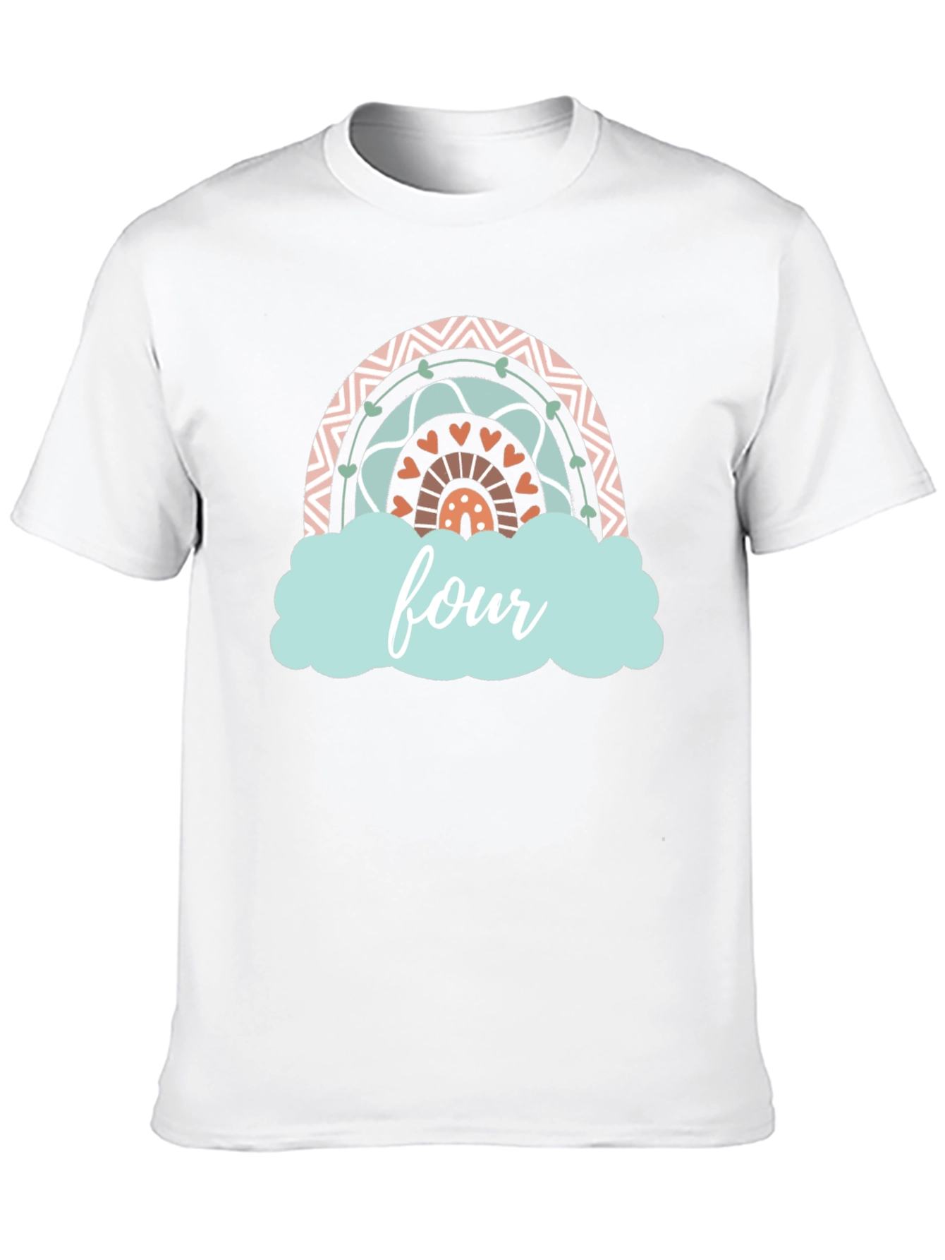 Boho Rainbow Four Birthday T-Shirt