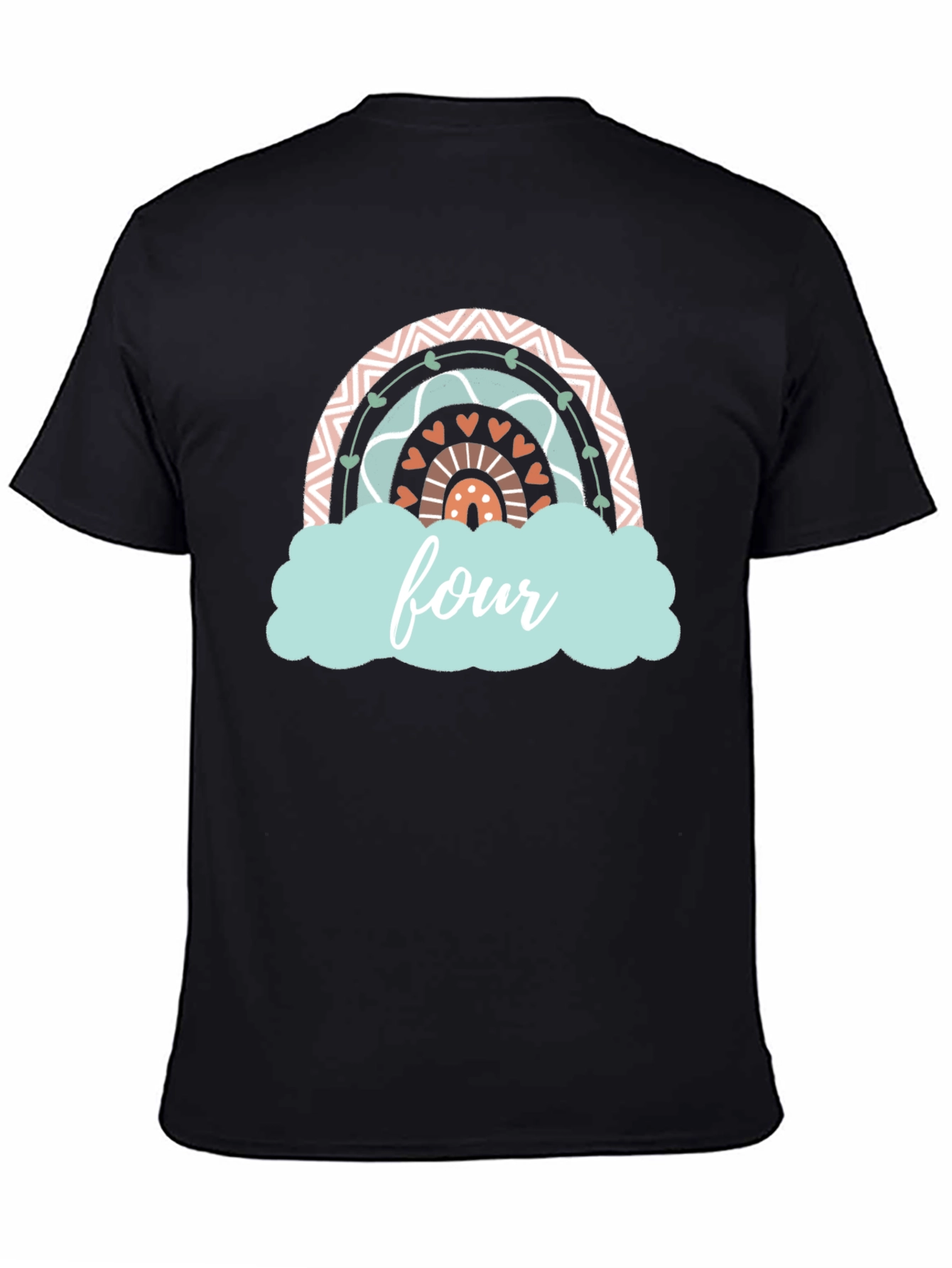 Boho Rainbow Four Birthday T-Shirt