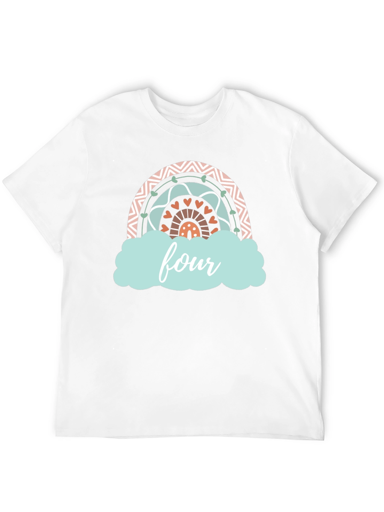 Boho Rainbow Four Birthday T-Shirt