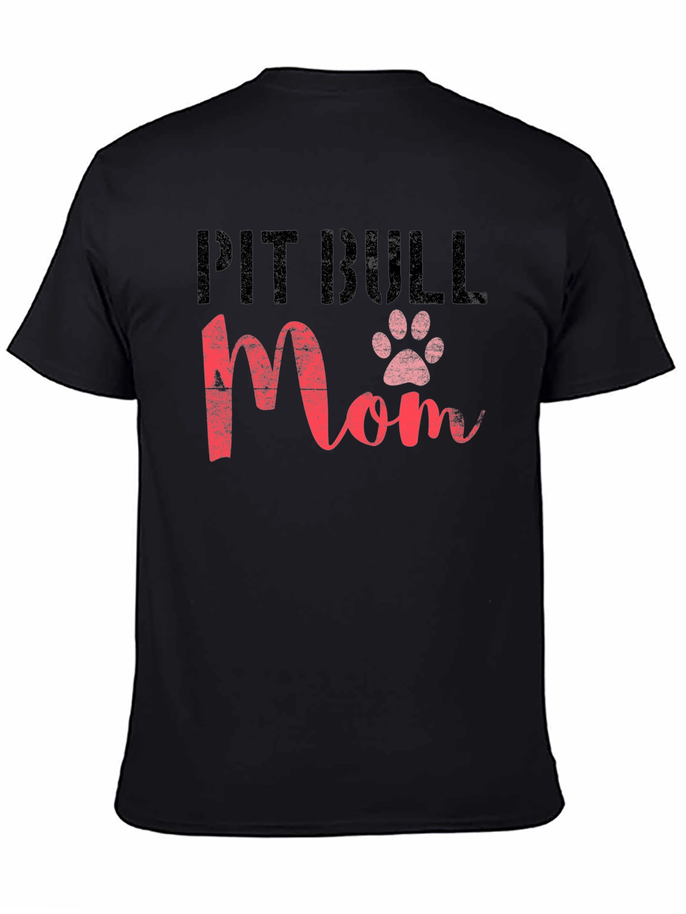Pit Bull Mom Paw Print T-Shirt