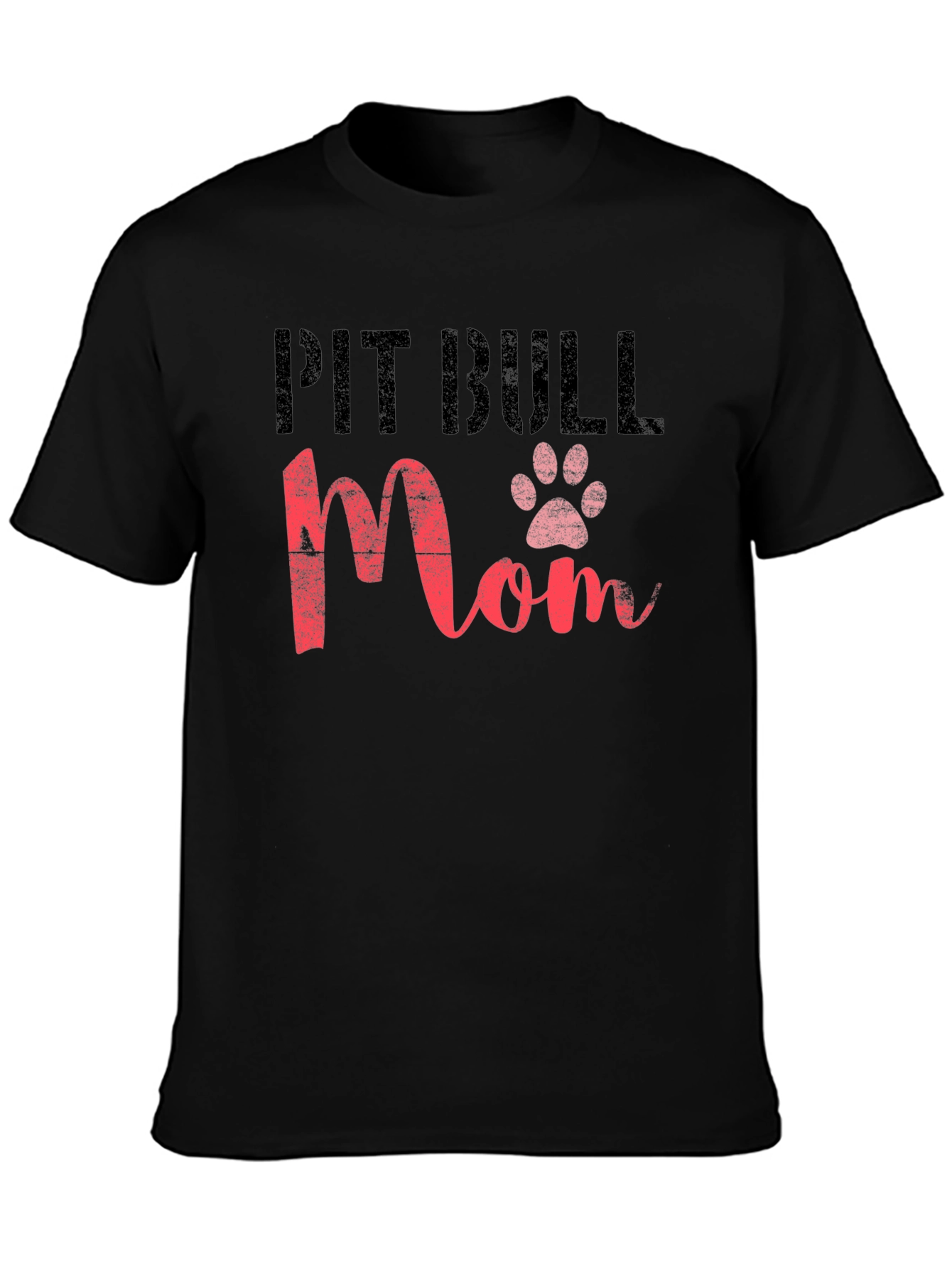 Pit Bull Mom Paw Print T-Shirt