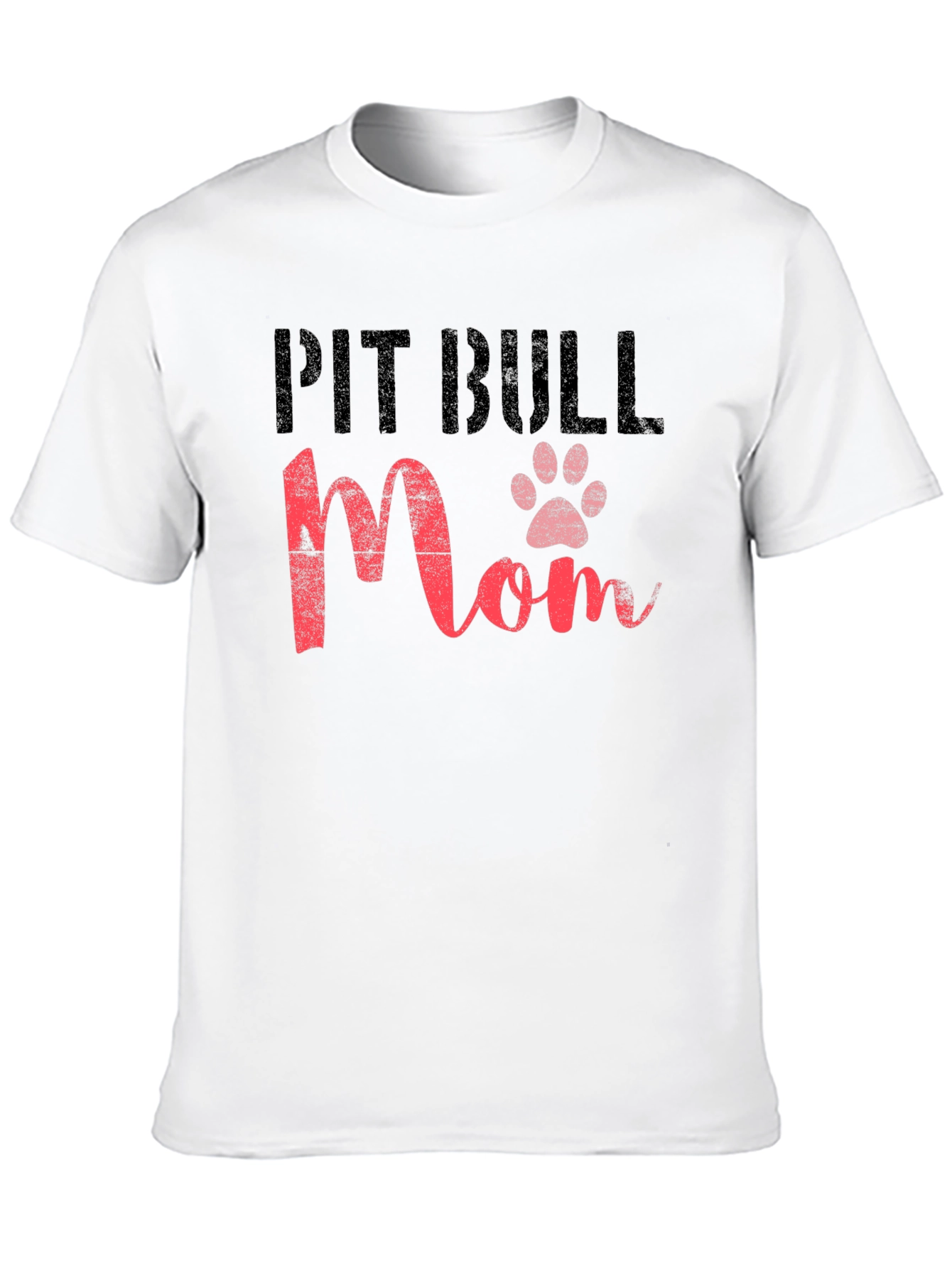 Pit Bull Mom Paw Print T-Shirt