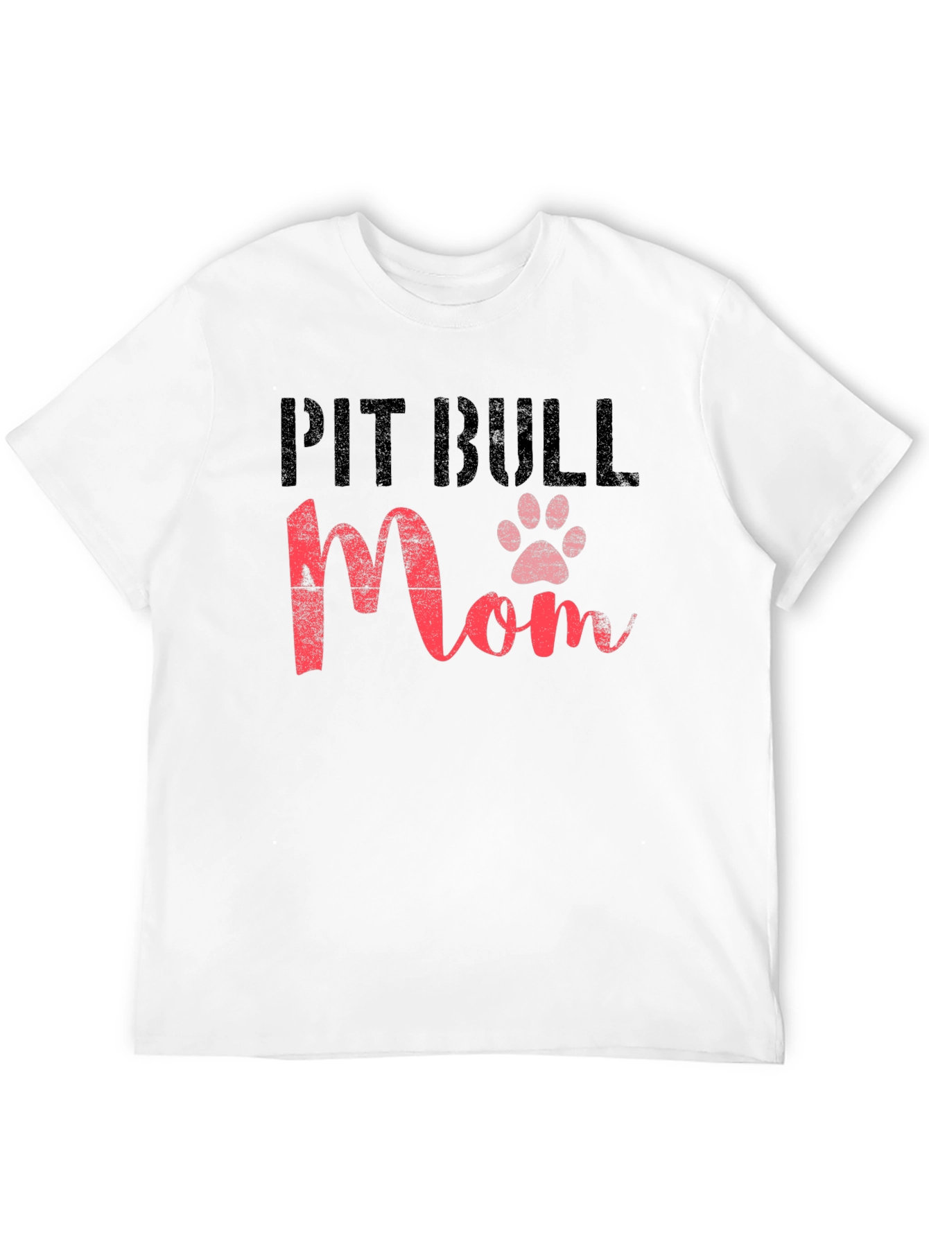 Pit Bull Mom Paw Print T-Shirt