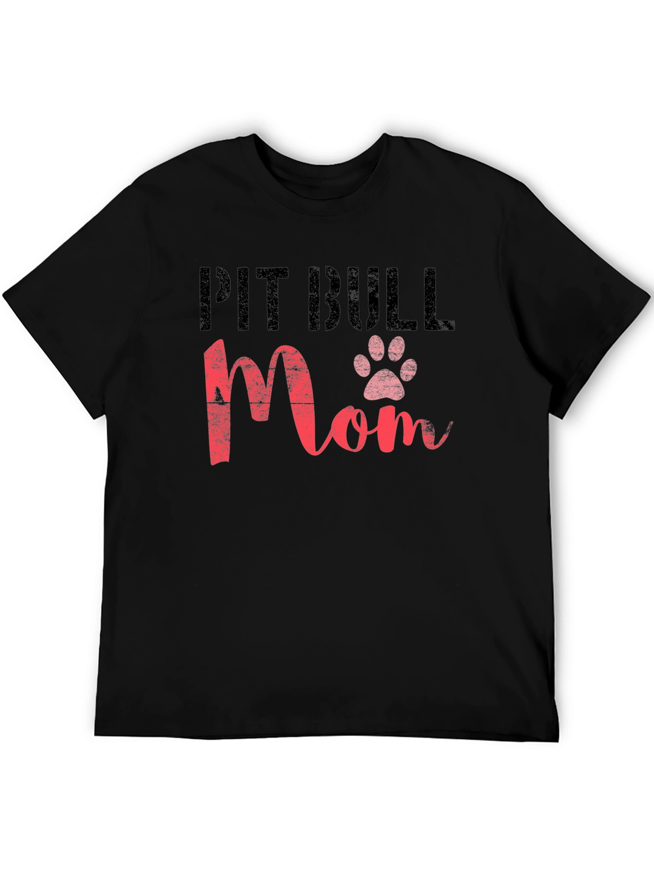 Pit Bull Mom Paw Print T-Shirt