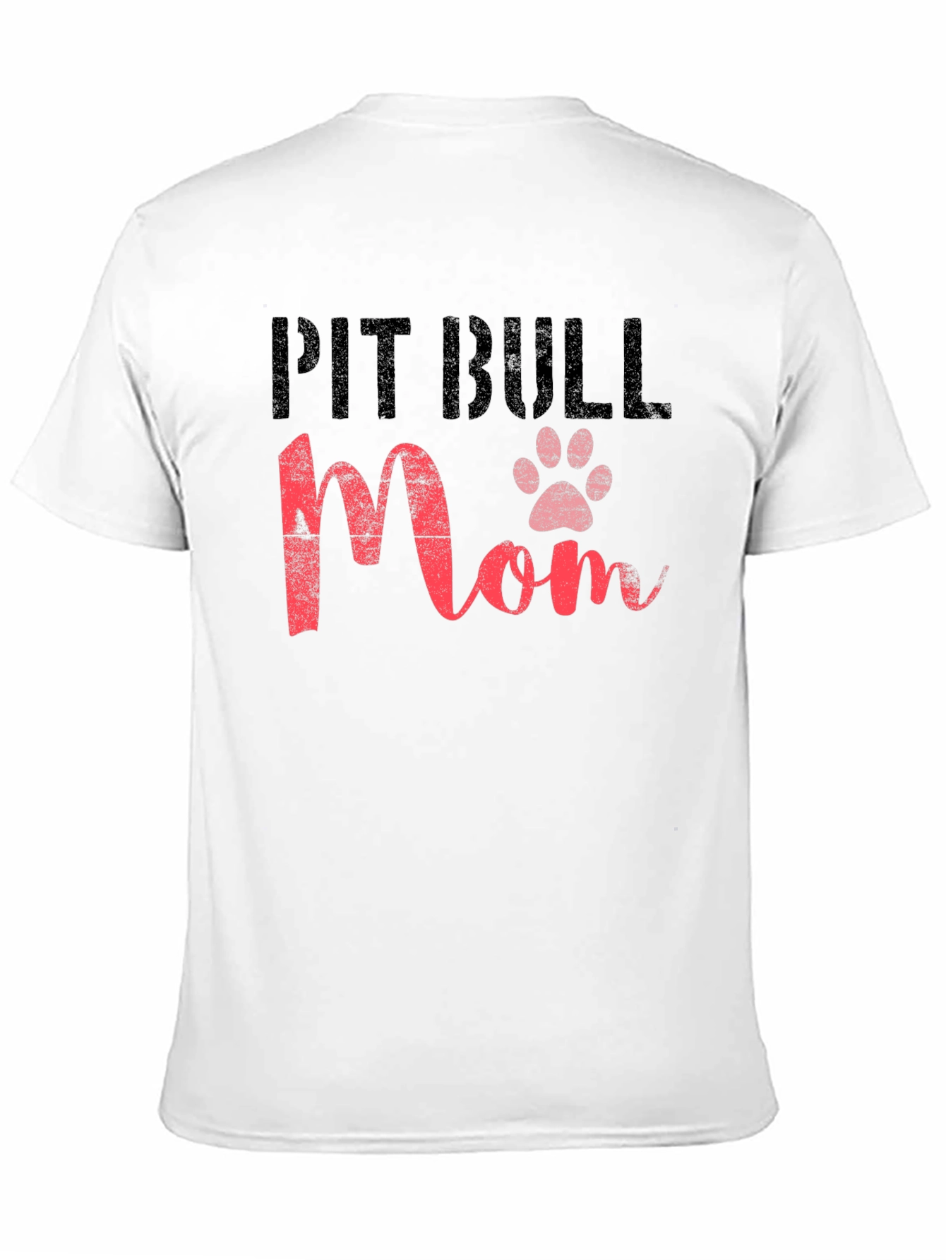 Pit Bull Mom Paw Print T-Shirt