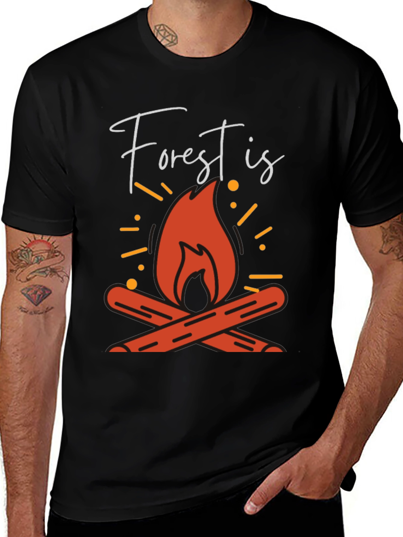 Forest Is Calling Campfire Graphic Tee