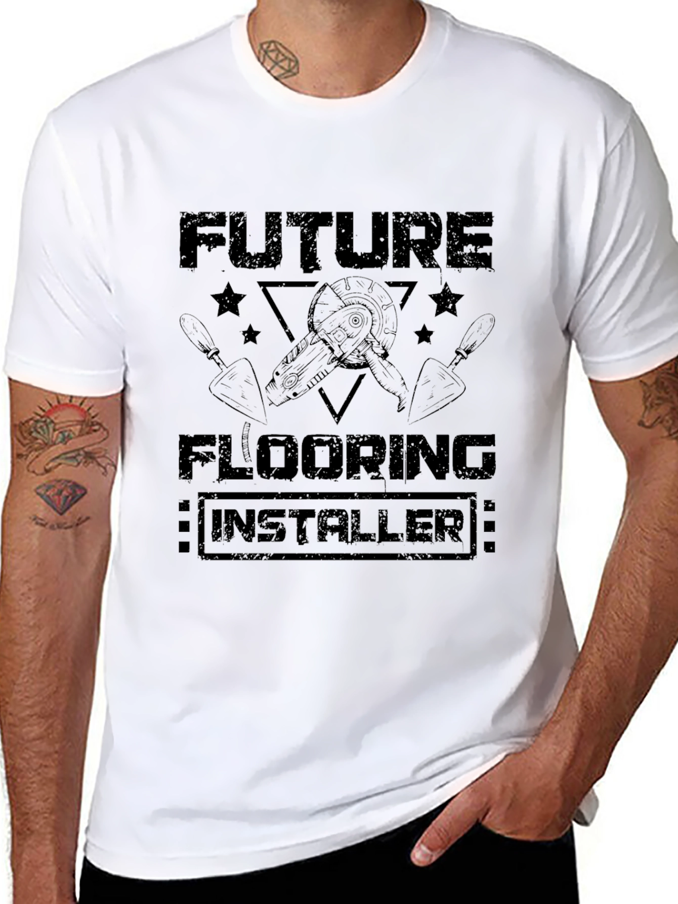 Future Flooring Installer T-Shirt - Black Graphic Tee