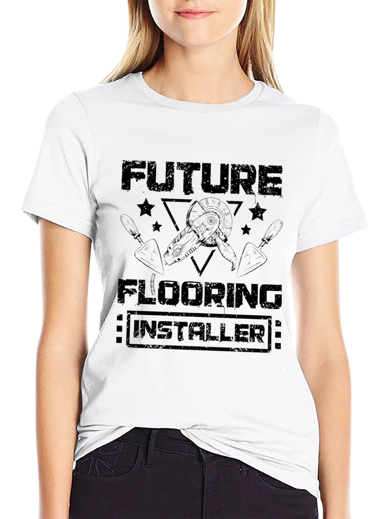 Future Flooring Installer T-Shirt - Black Graphic Tee