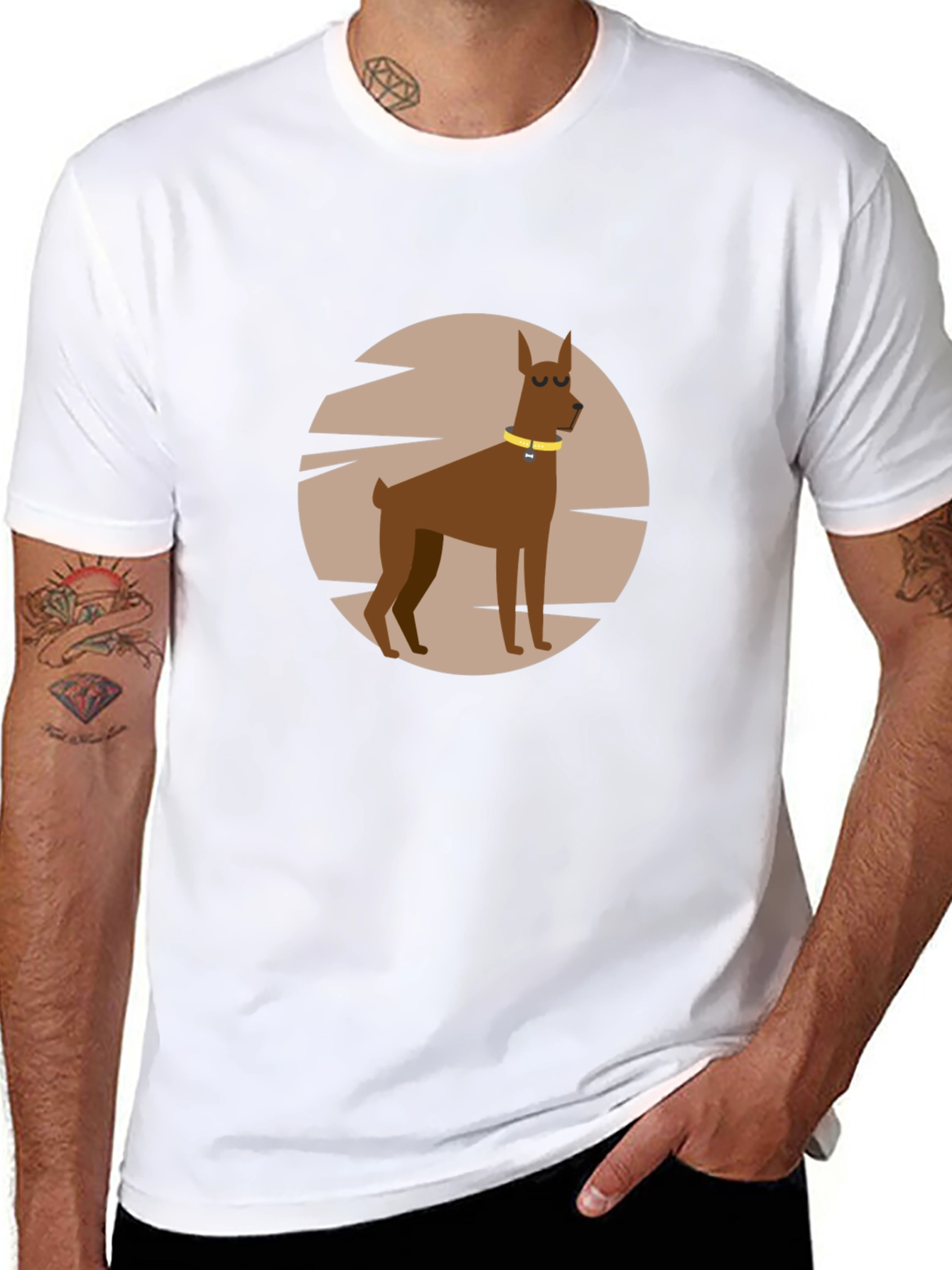 Dog Graphic Print Black T-Shirt