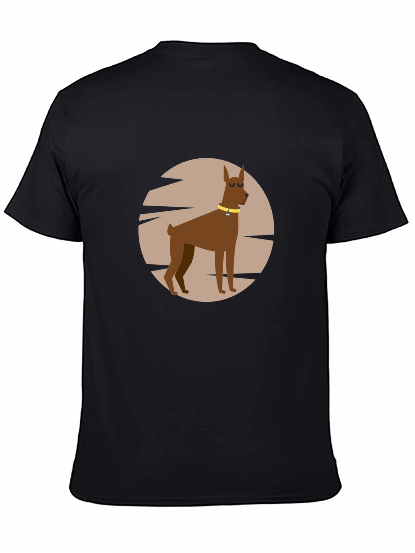Dog Graphic Print Black T-Shirt