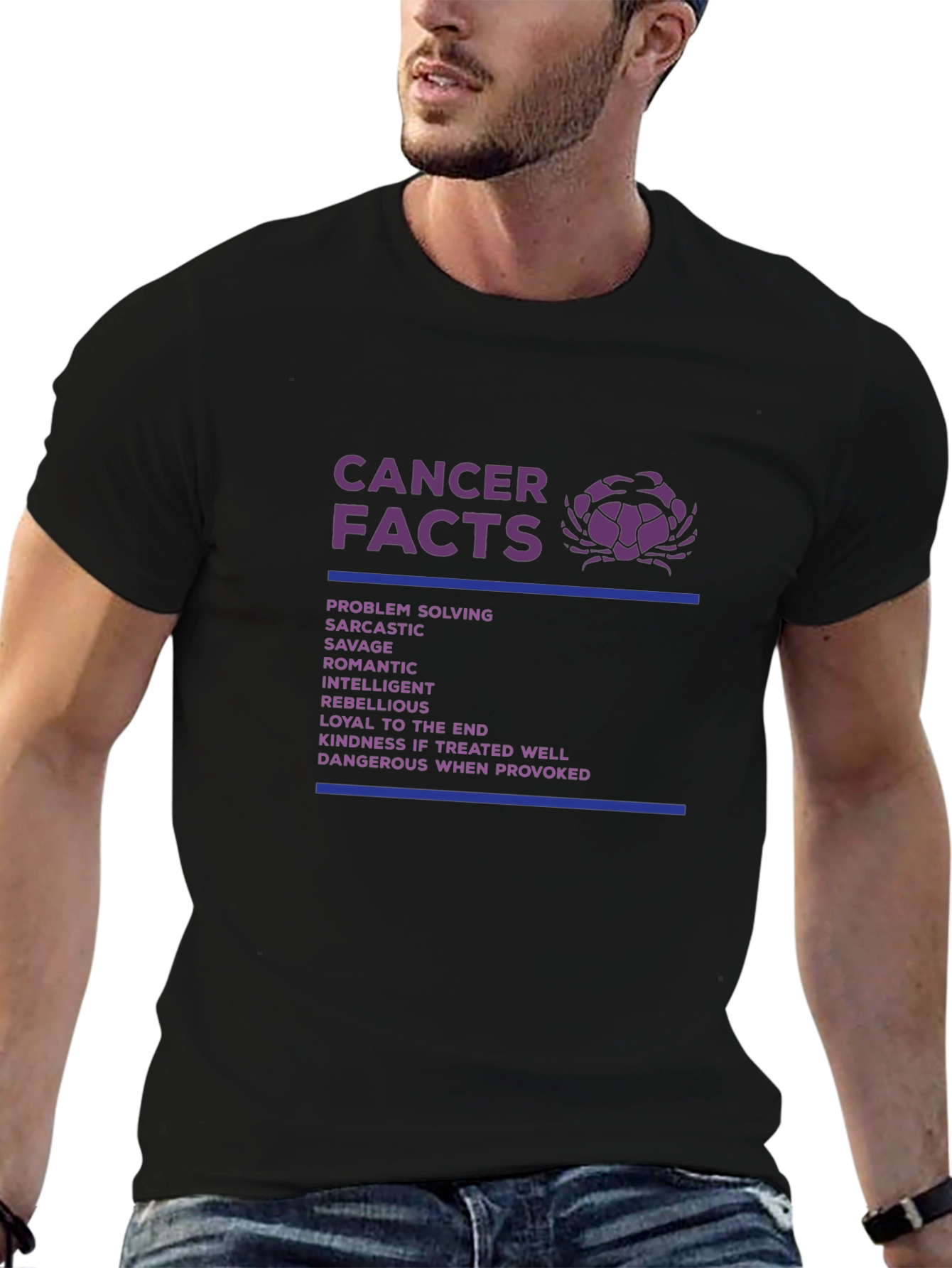 Cancer Zodiac Facts Graphic T-Shirt