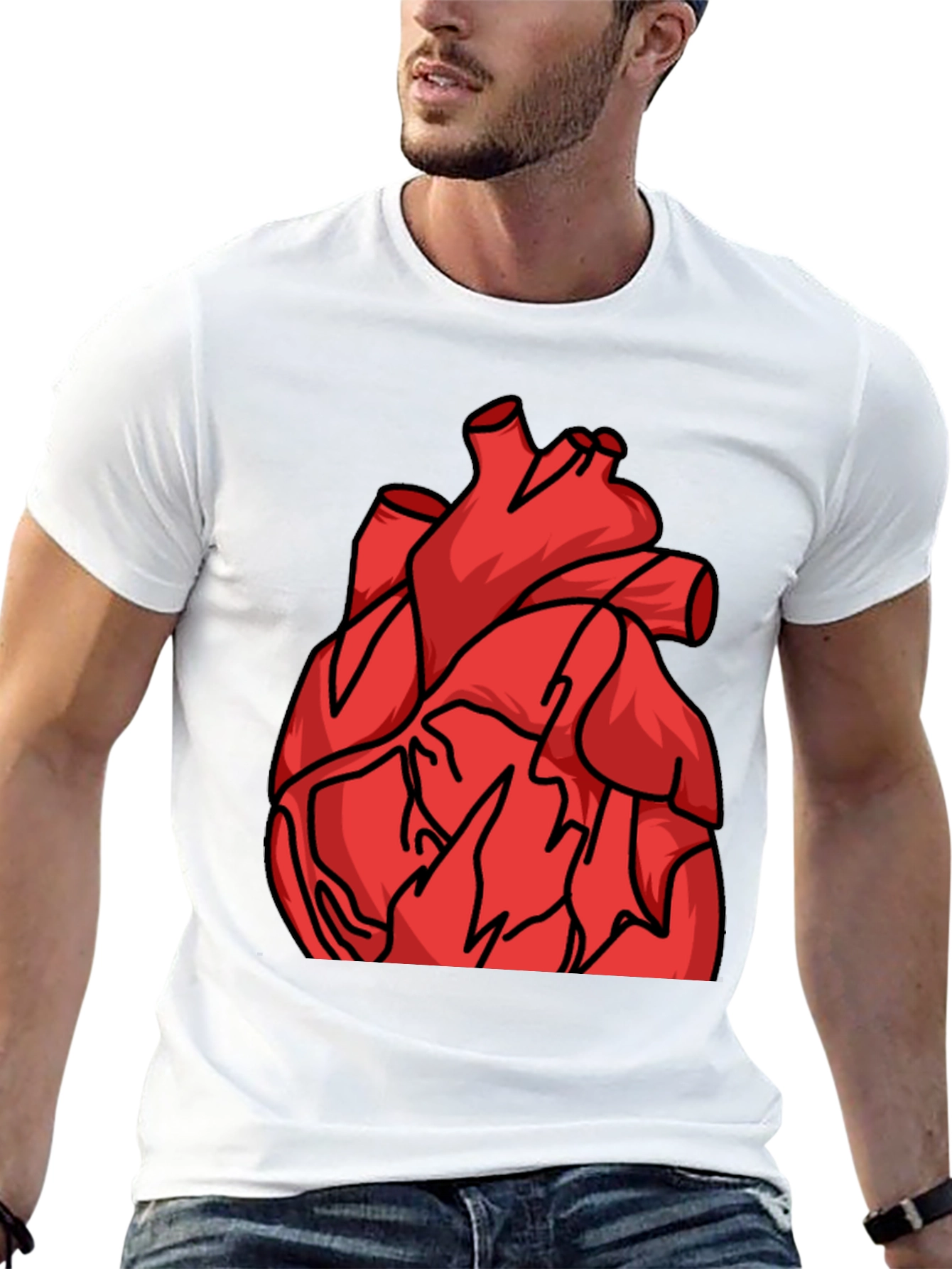 Anatomical Heart Graphic Tee - Bold Statement Shirt