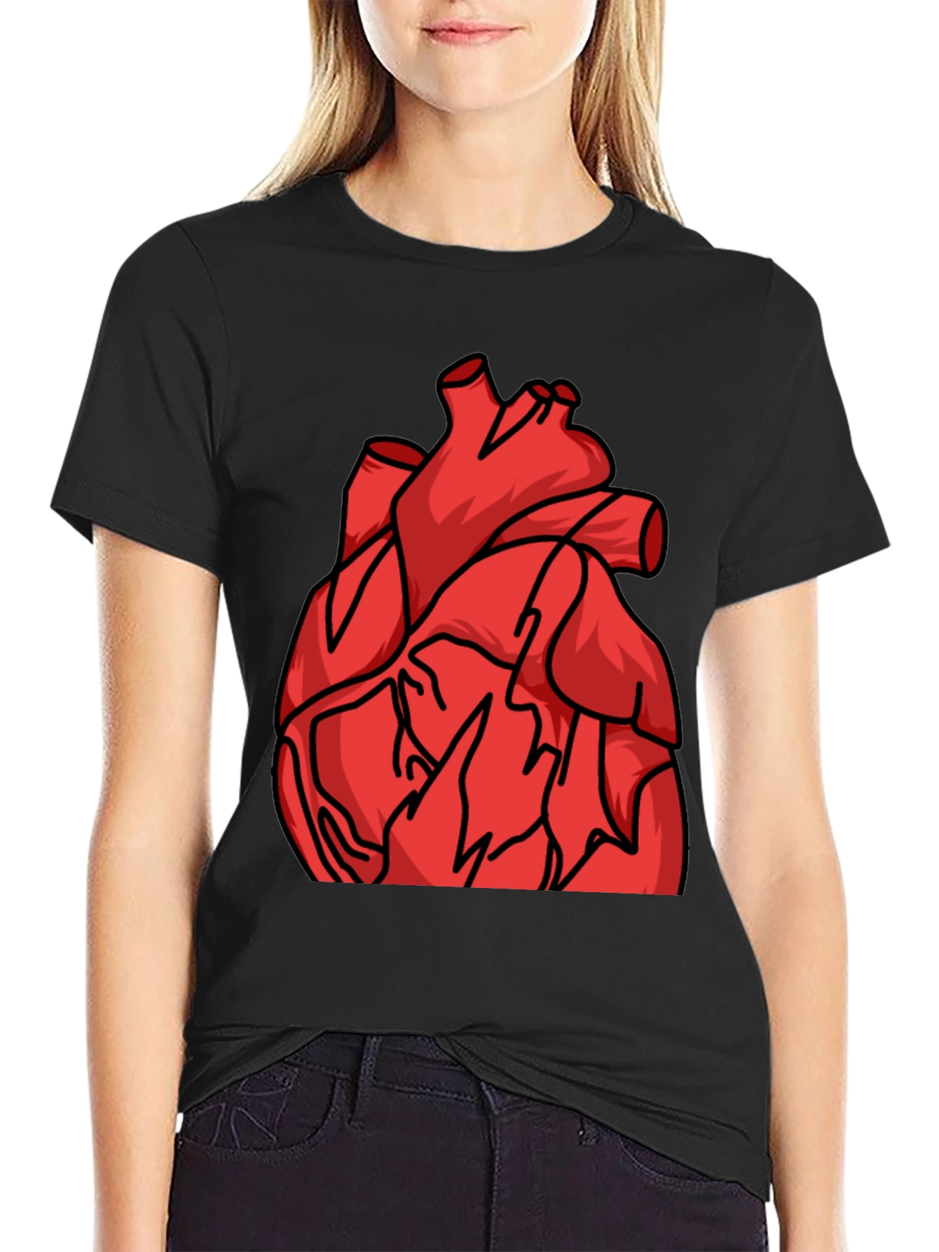 Anatomical Heart Graphic Tee - Bold Statement Shirt