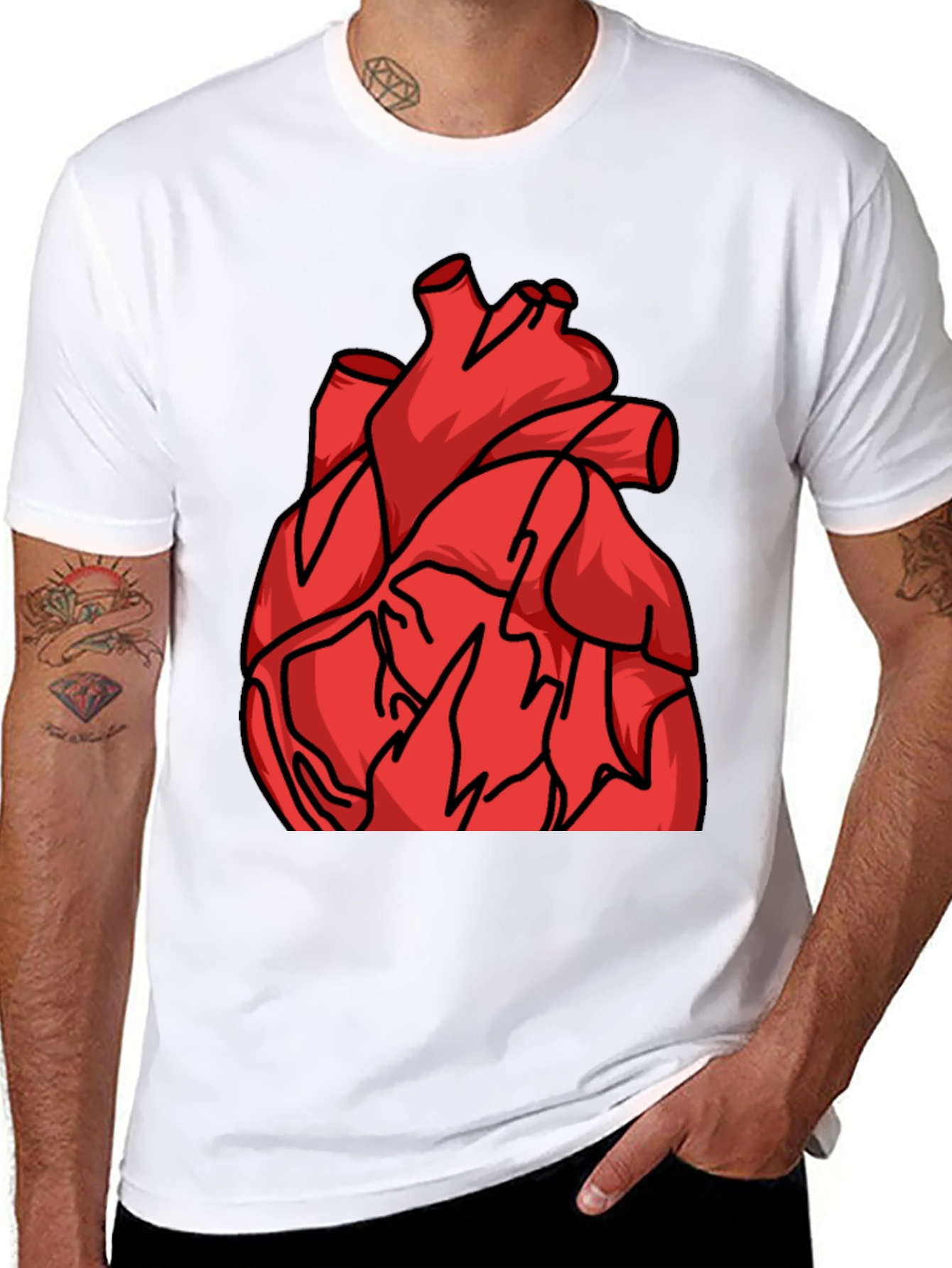 Anatomical Heart Graphic Tee - Bold Statement Shirt