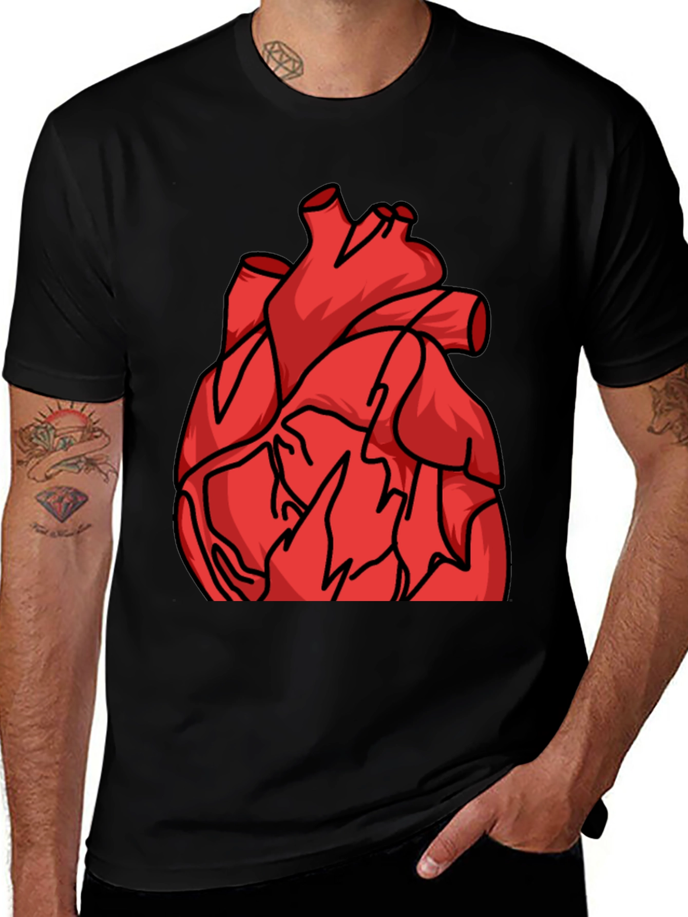 Anatomical Heart Graphic Tee - Bold Statement Shirt