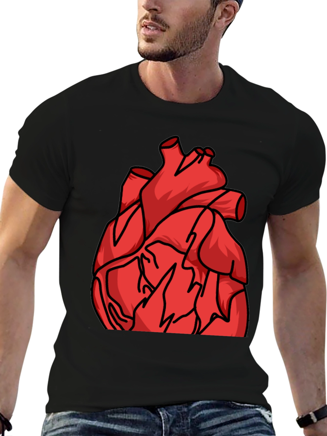Anatomical Heart Graphic Tee - Bold Statement Shirt