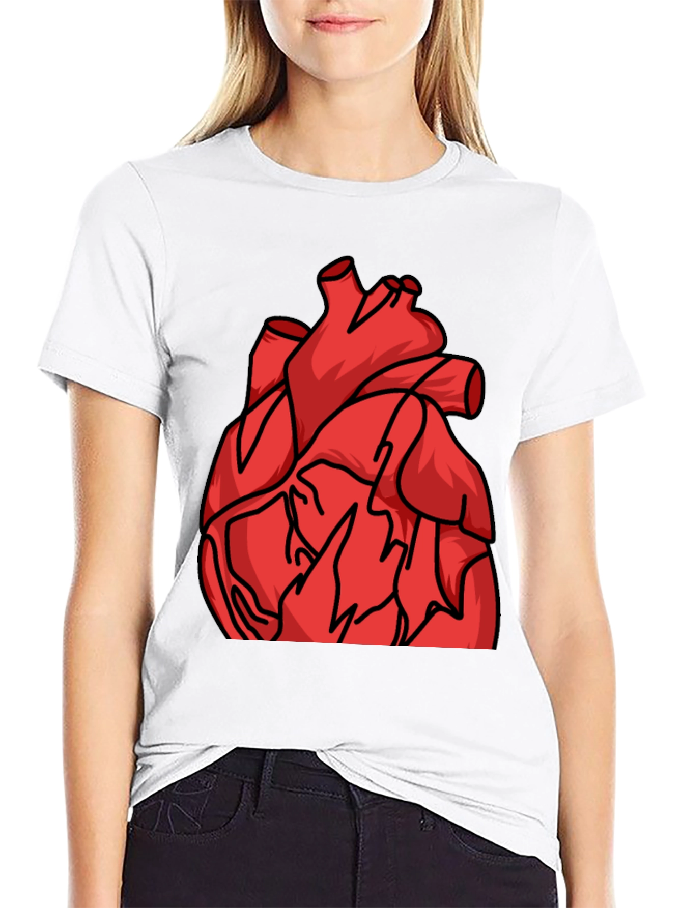 Anatomical Heart Graphic Tee - Bold Statement Shirt